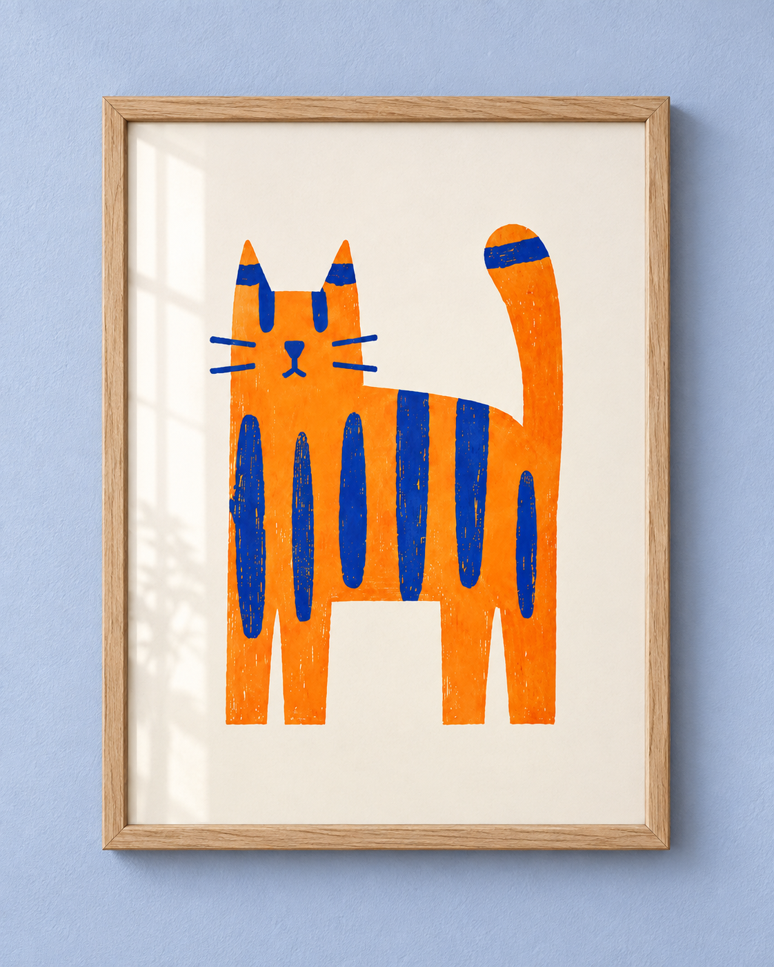 Orange & Blue Cat Art Print