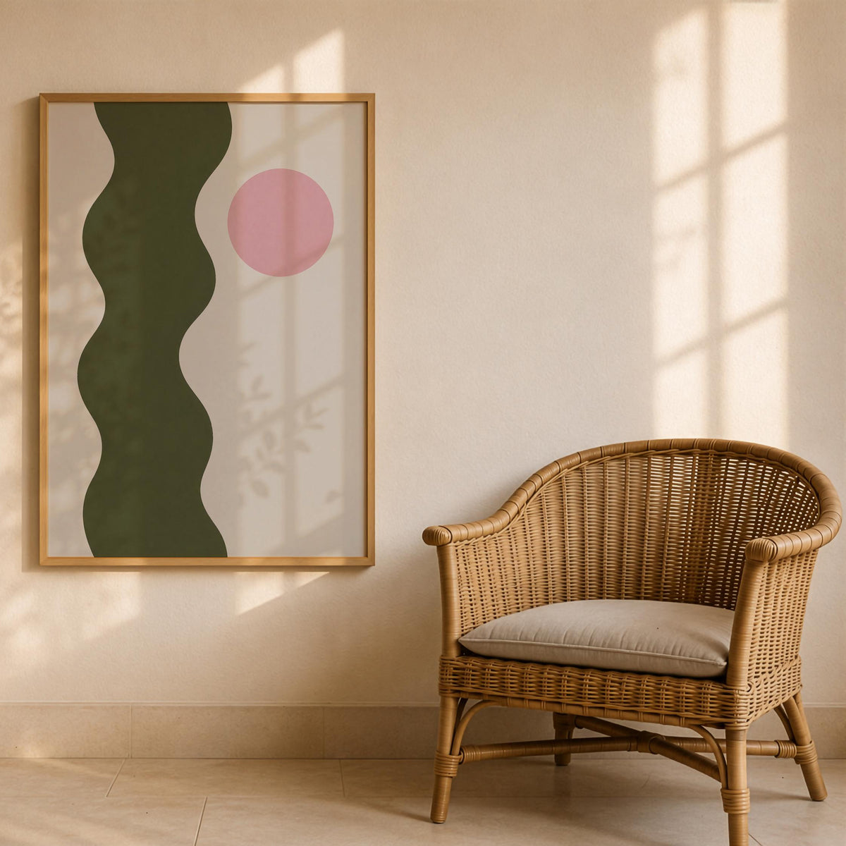 Abstract Wave Organic Flow Print | Modern Minimalist Wall Art | Framed or Unframed