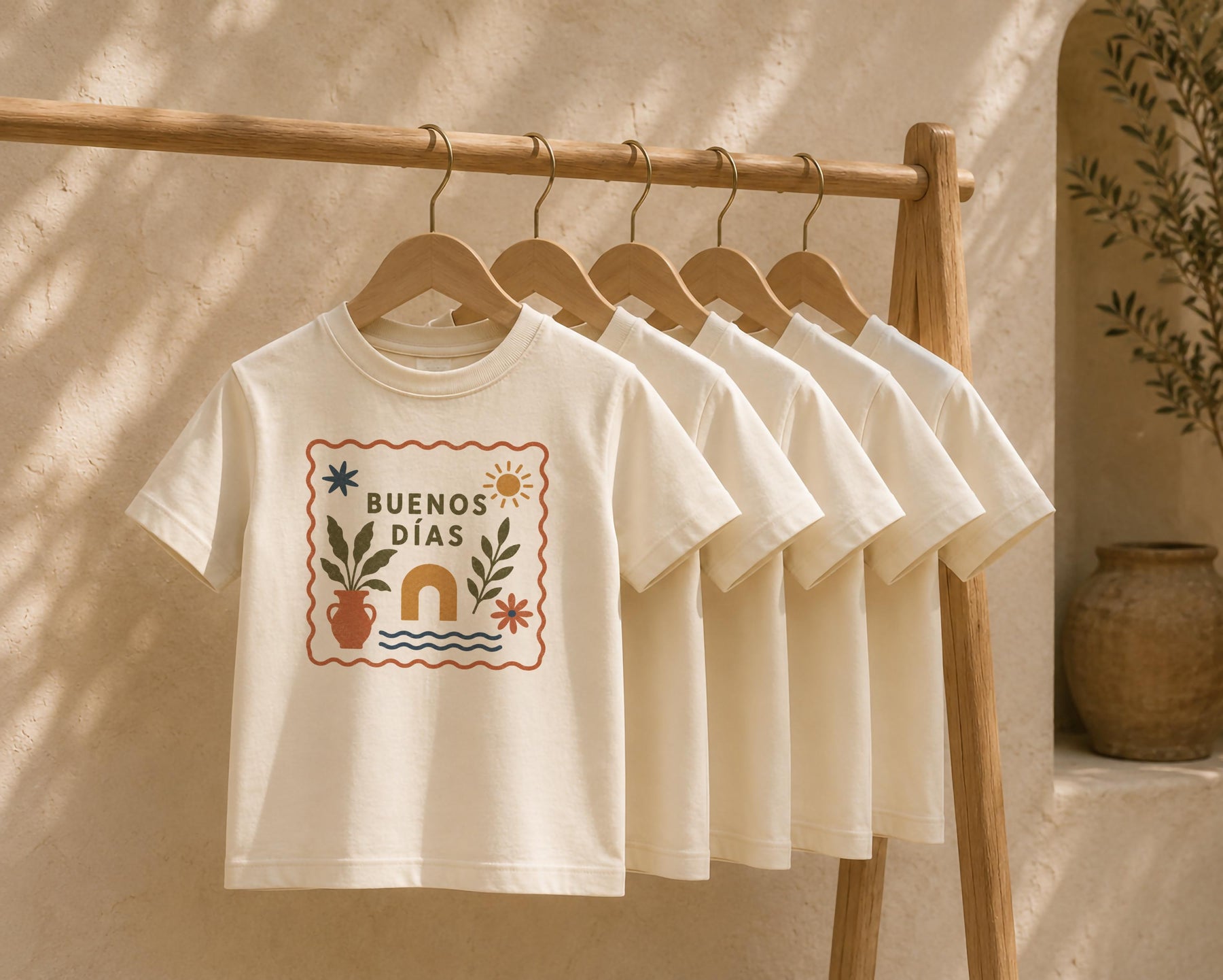 Kids Organic Cotton T-Shirt | Mediterranean Graphic Tee, Summer Holiday Shirt