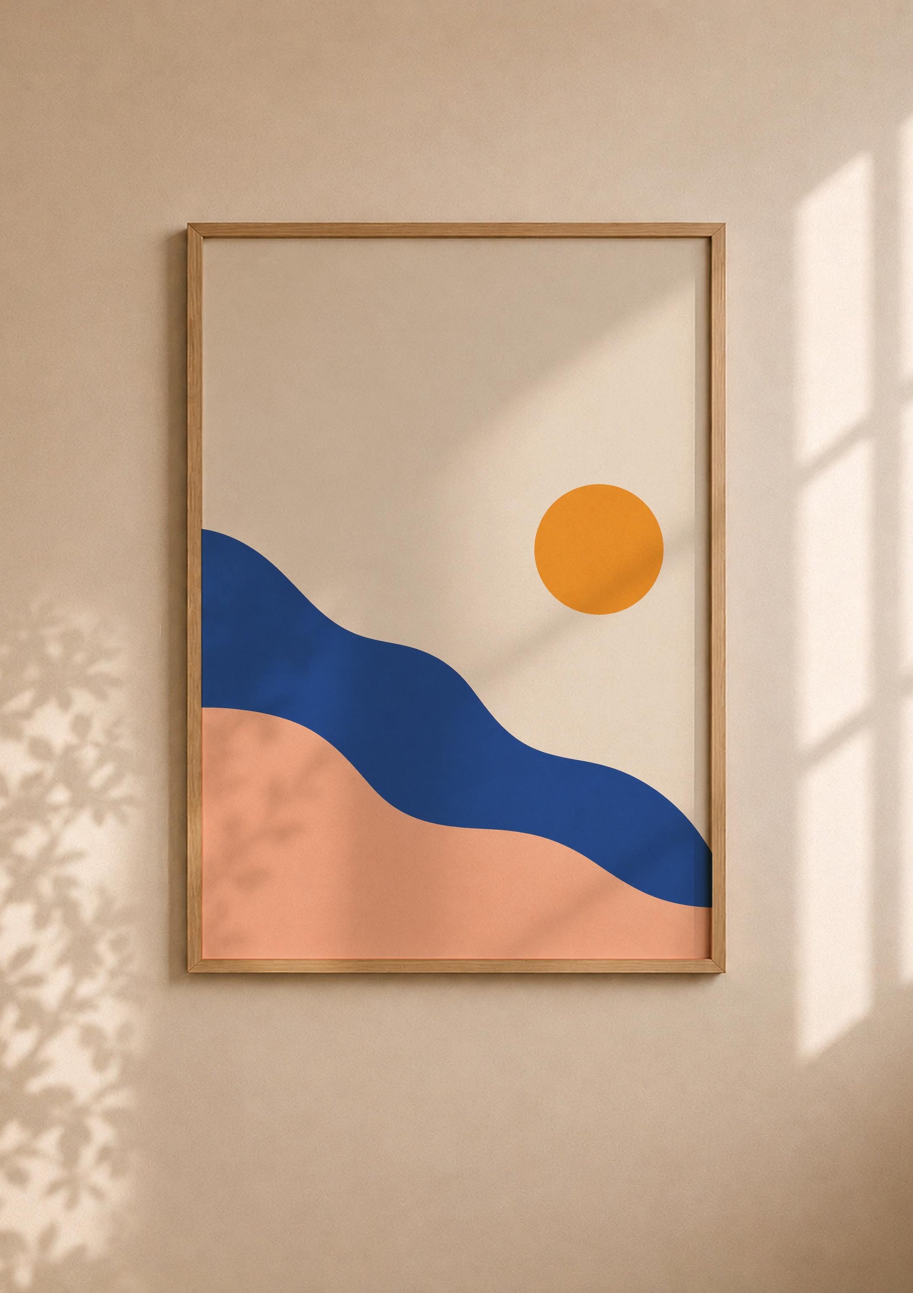Solstice Abstract Landscape Print | Minimalist Sun Wall Art, Mediterranean Decor | Framed or Unframed