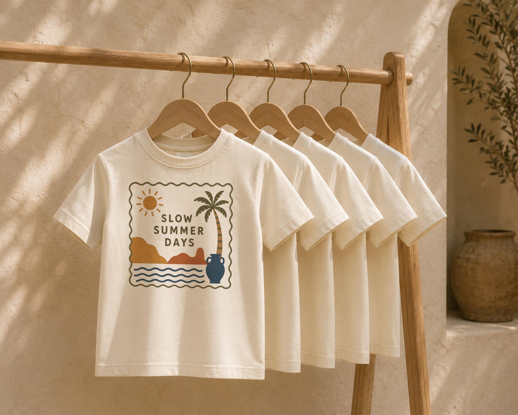 Kids Organic Cotton T-Shirt | Mediterranean Summer Graphic Tee