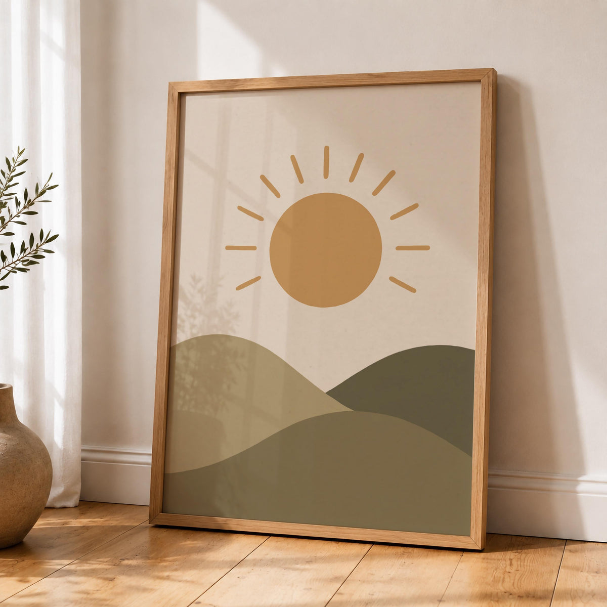 Sunset Sunrise Landscape Print | Rolling Hills Wall Art | Framed or Unframed