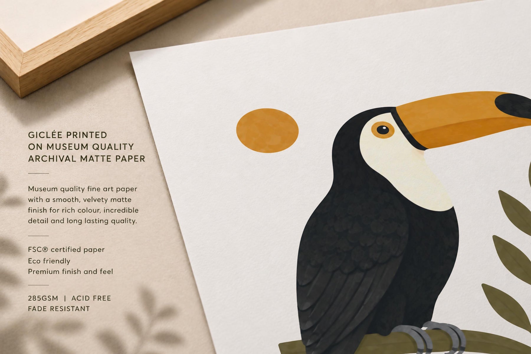 Personalised Toucan Nursery Print, Modern Playroom Tropical Bird Wall Art, Framed or Unframed Poster