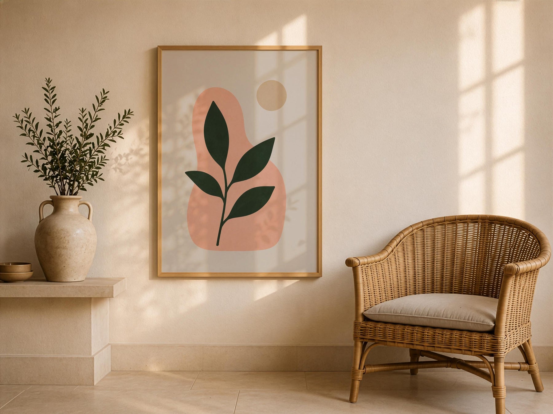 Botanical Print | Luma Abstract Wall Art, Contemporary Neutral Decor | Framed or Unframed