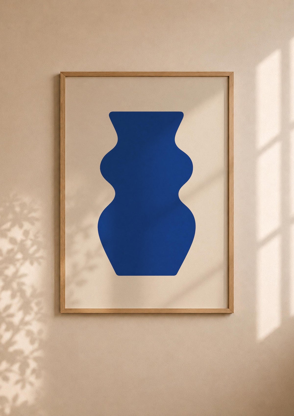 Contour Blue Vase Print | Abstract Minimalist Wall Art, Organic Home Decor | Framed or Unframed