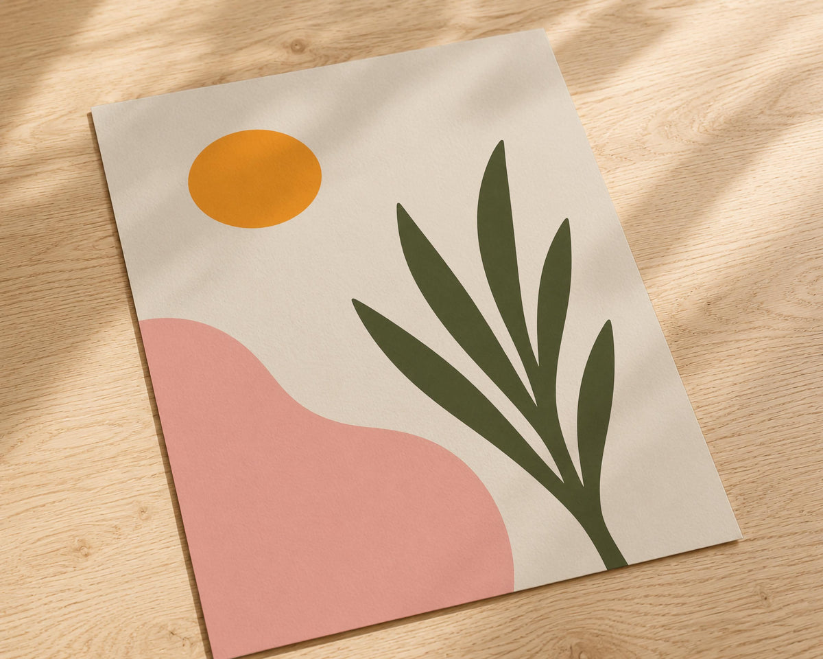 Sirocco Desert Botanical Print | Minimalist Landscape Wall Art | Framed or Unframed