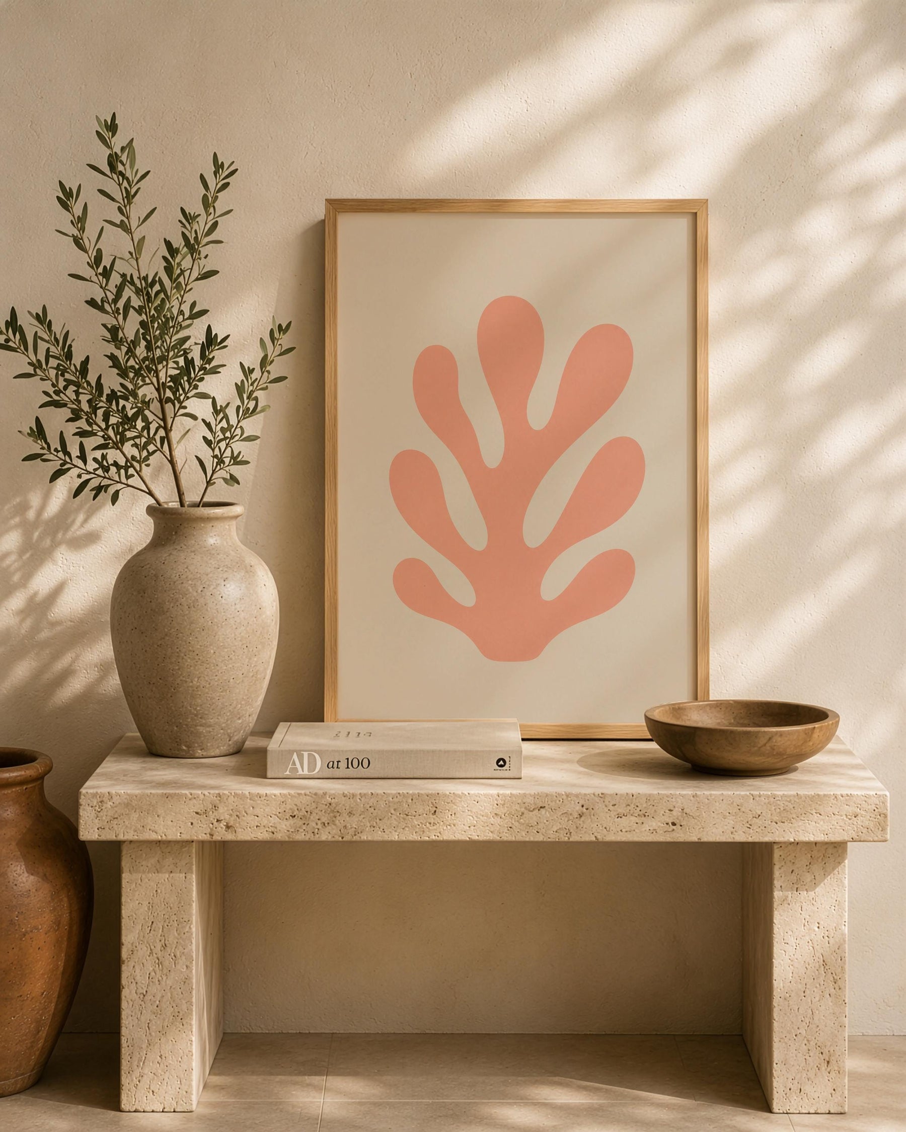 Cala Pink Coral Print | Minimalist Coastal Botanical Wall Art | Framed or Unframed