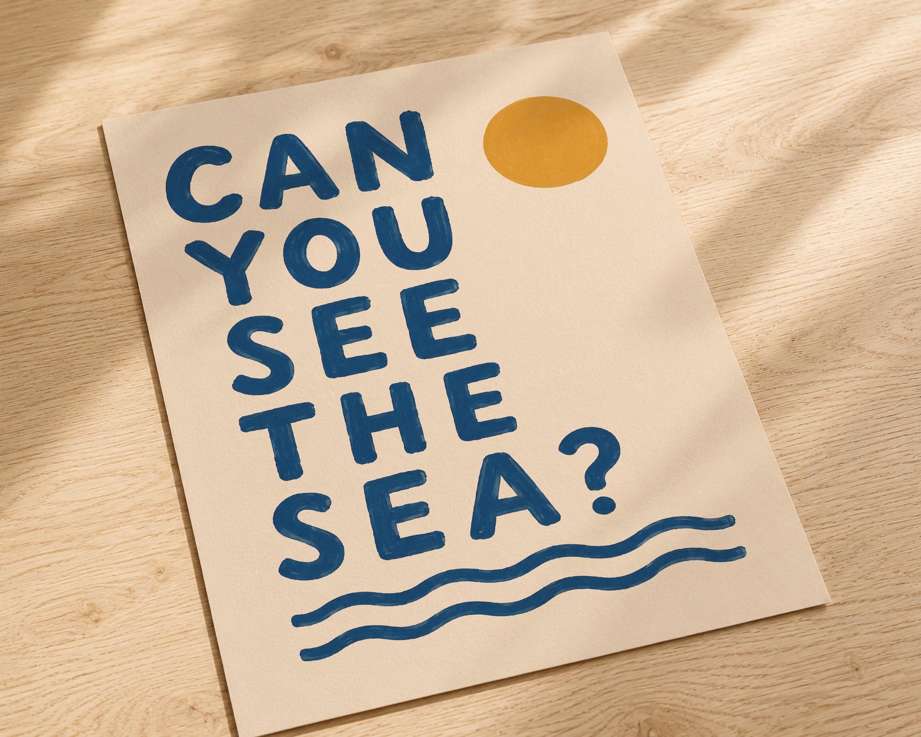 Can You See the Sea Print | Coastal Beach House Typography Wall Art | Framed or Unframed