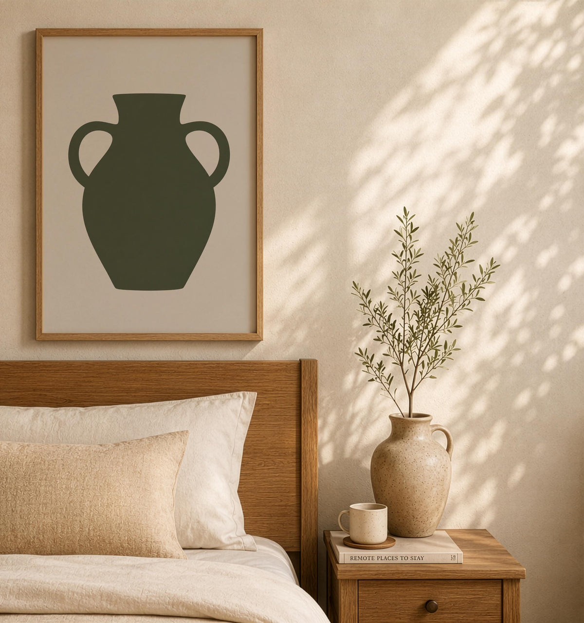 Vessel Amphora Vase Print | Abstract Mediterranean Wall Art | Framed or Unframed