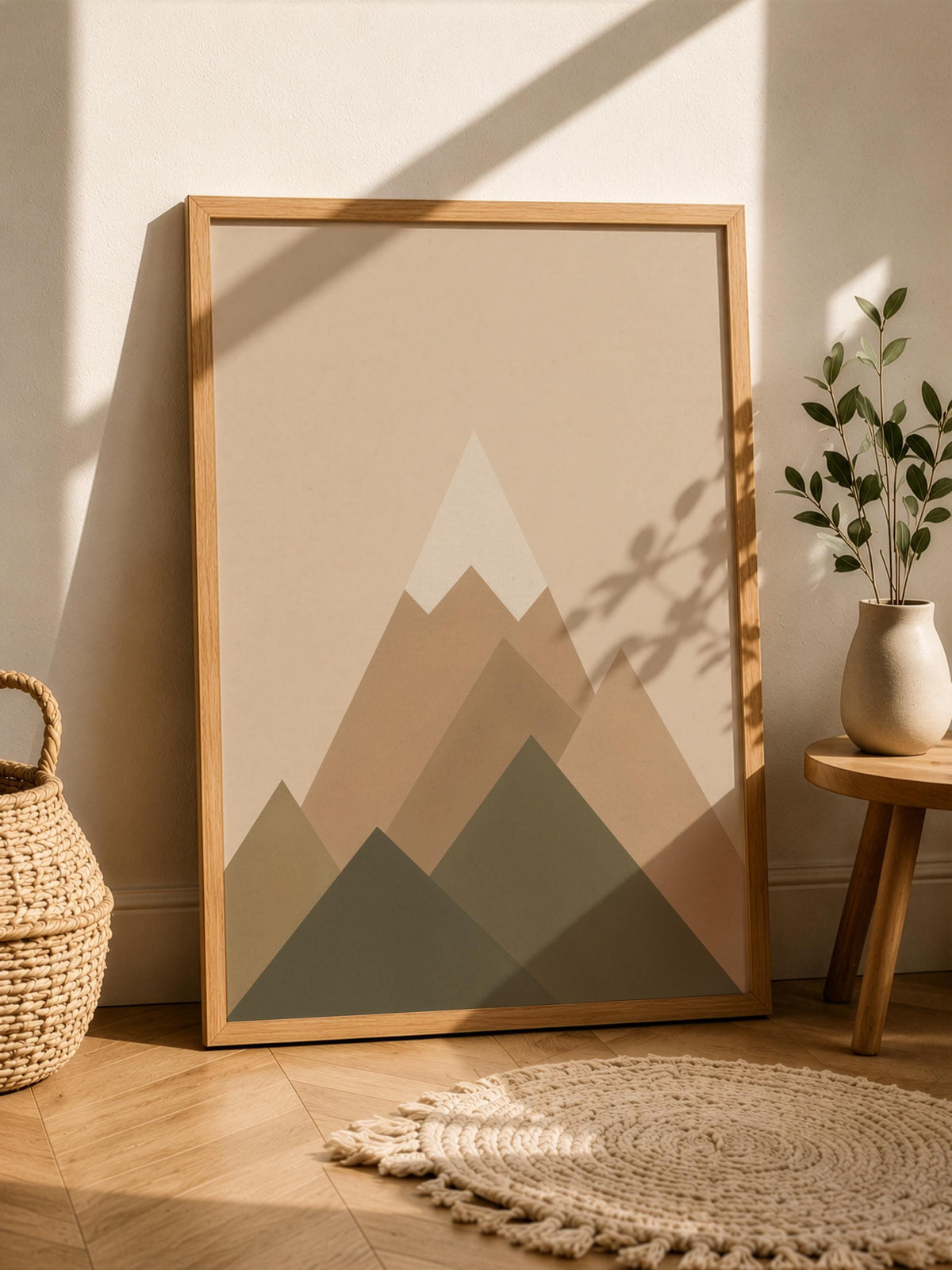Mountain Print | Minimalist Geometric Landscape Wall Art | Framed or Unframed