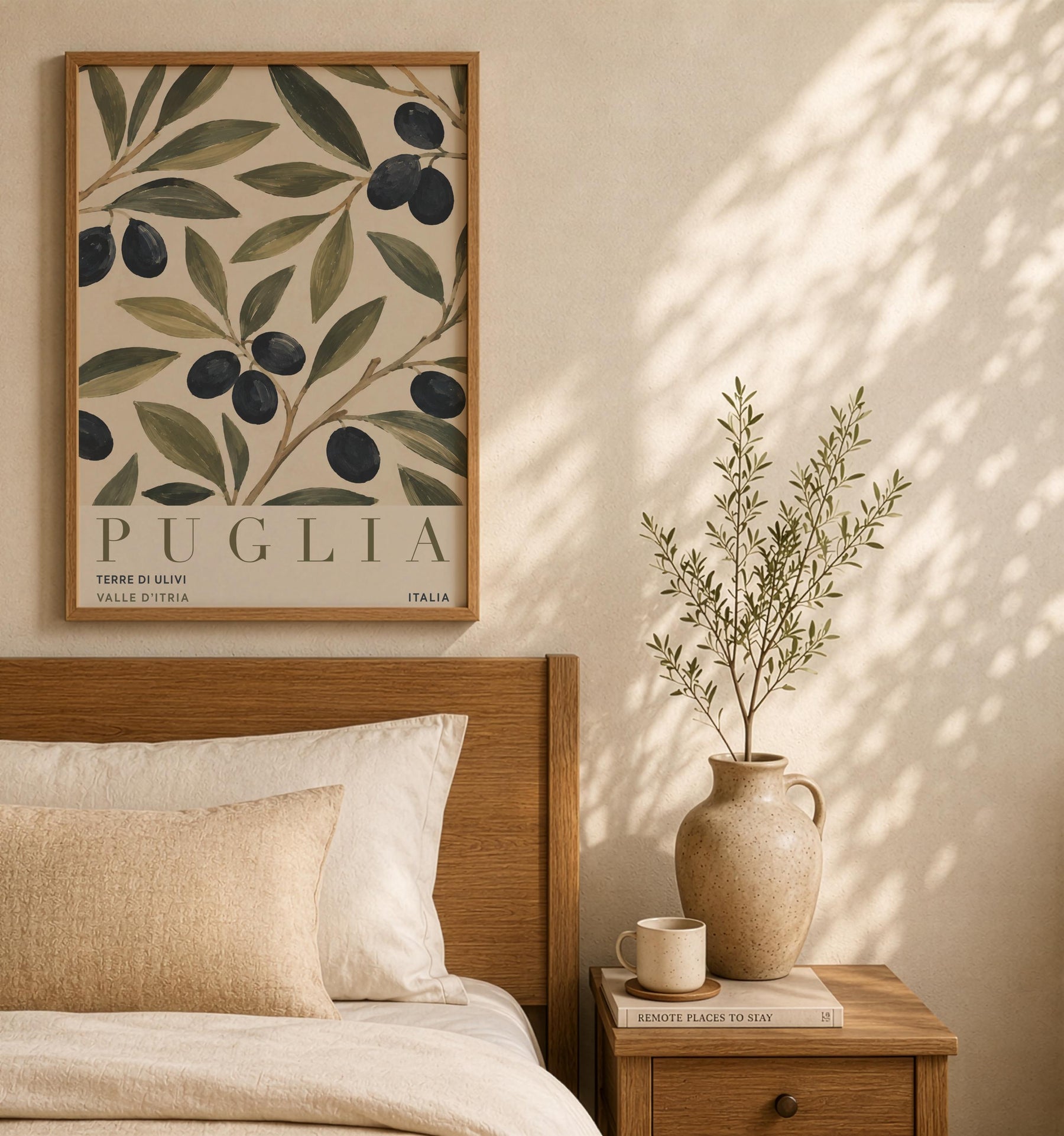 Puglia Olive Branch Print | Italian Botanical Travel Poster | Framed or Unframed