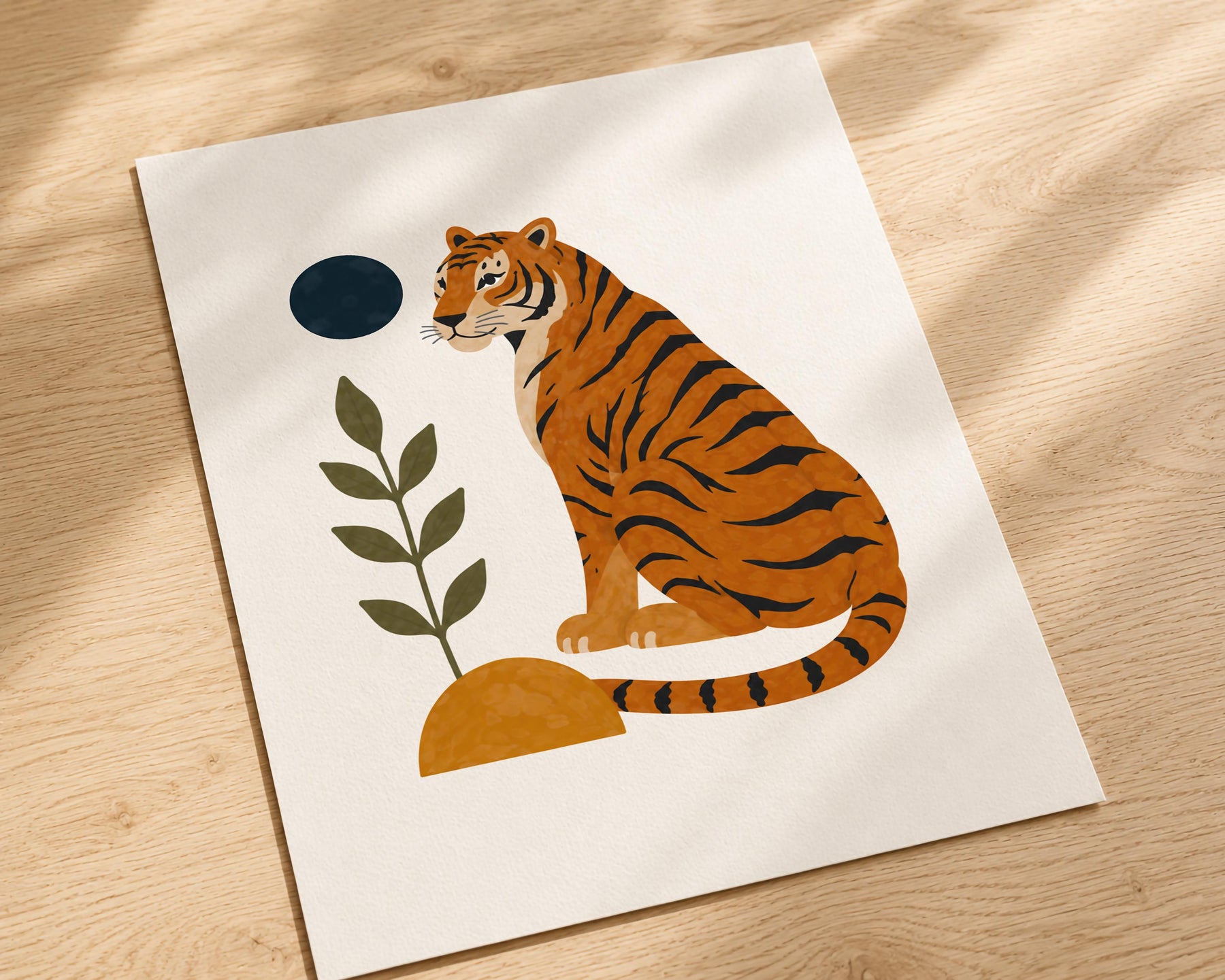 Personalised Tiger Nursery Print | Jungle Animal Illustrated Wall Art | Framed or Unframed