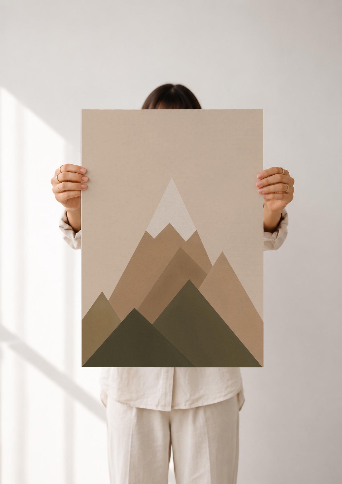 Mountain Print | Minimalist Geometric Landscape Wall Art | Framed or Unframed