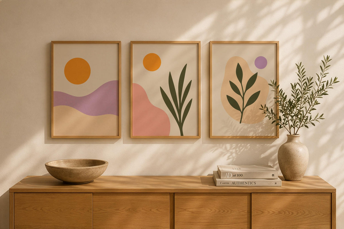 Sirocco Desert Botanical Print | Minimalist Landscape Wall Art | Framed or Unframed