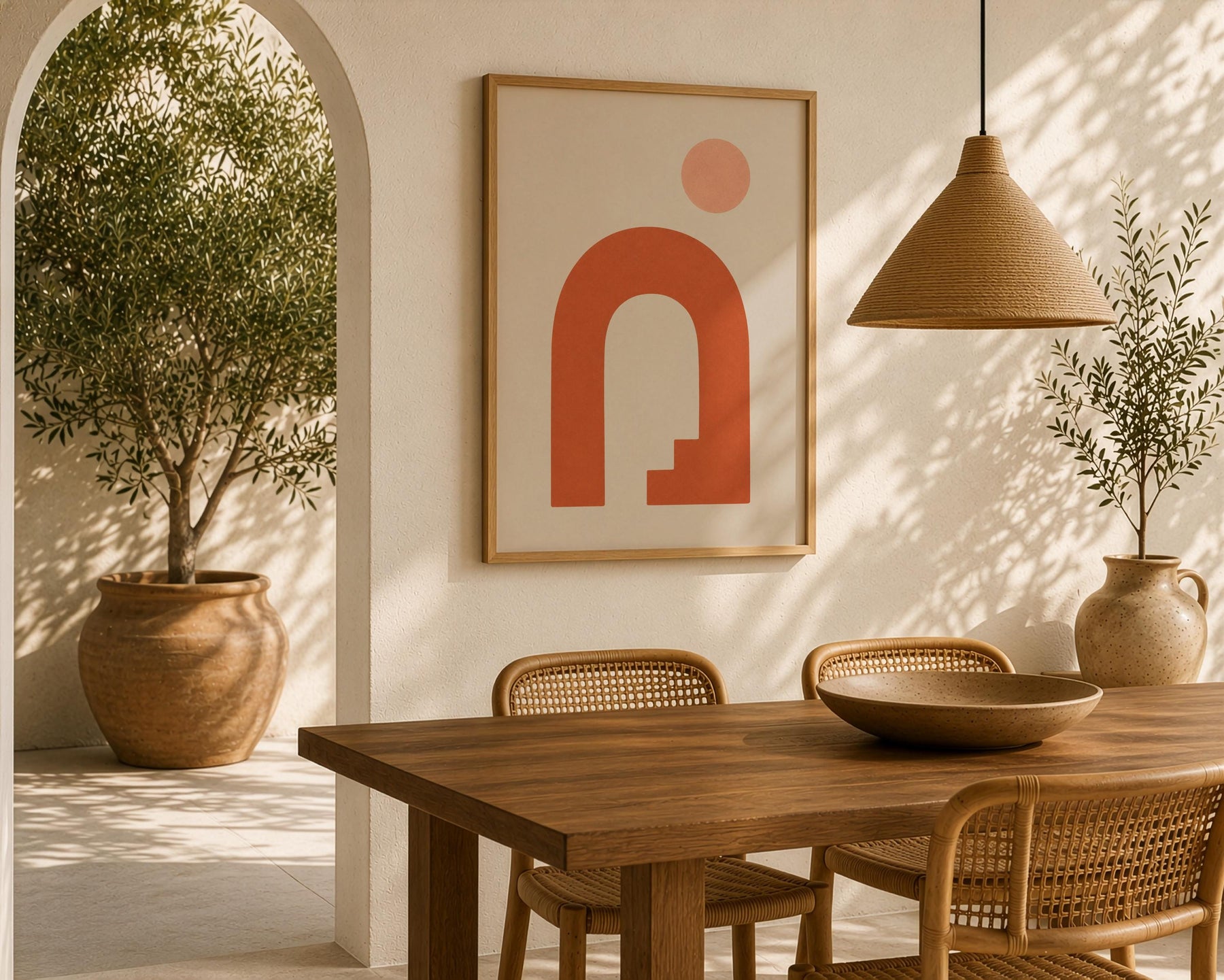 Arco Archway Print | Mediterranean Terracotta Abstract Wall Art | Framed or Unframed