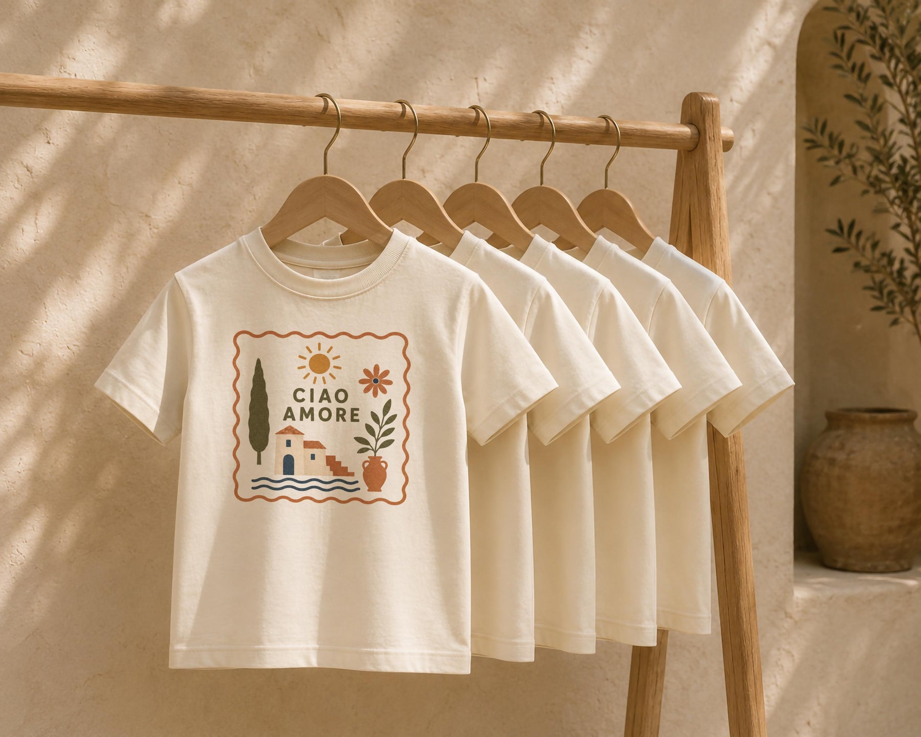 Kids Organic Cotton T-Shirt | Mediterranean Graphic Tee, Italian Summer Holiday Clothing
