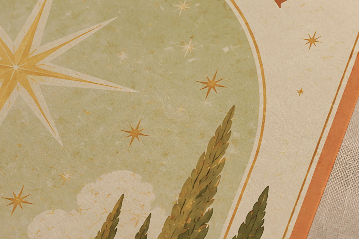 Shine Your Light Celestial Folk Art Print | Positive Message Inspirational Star Illustration | Framed or Unframed