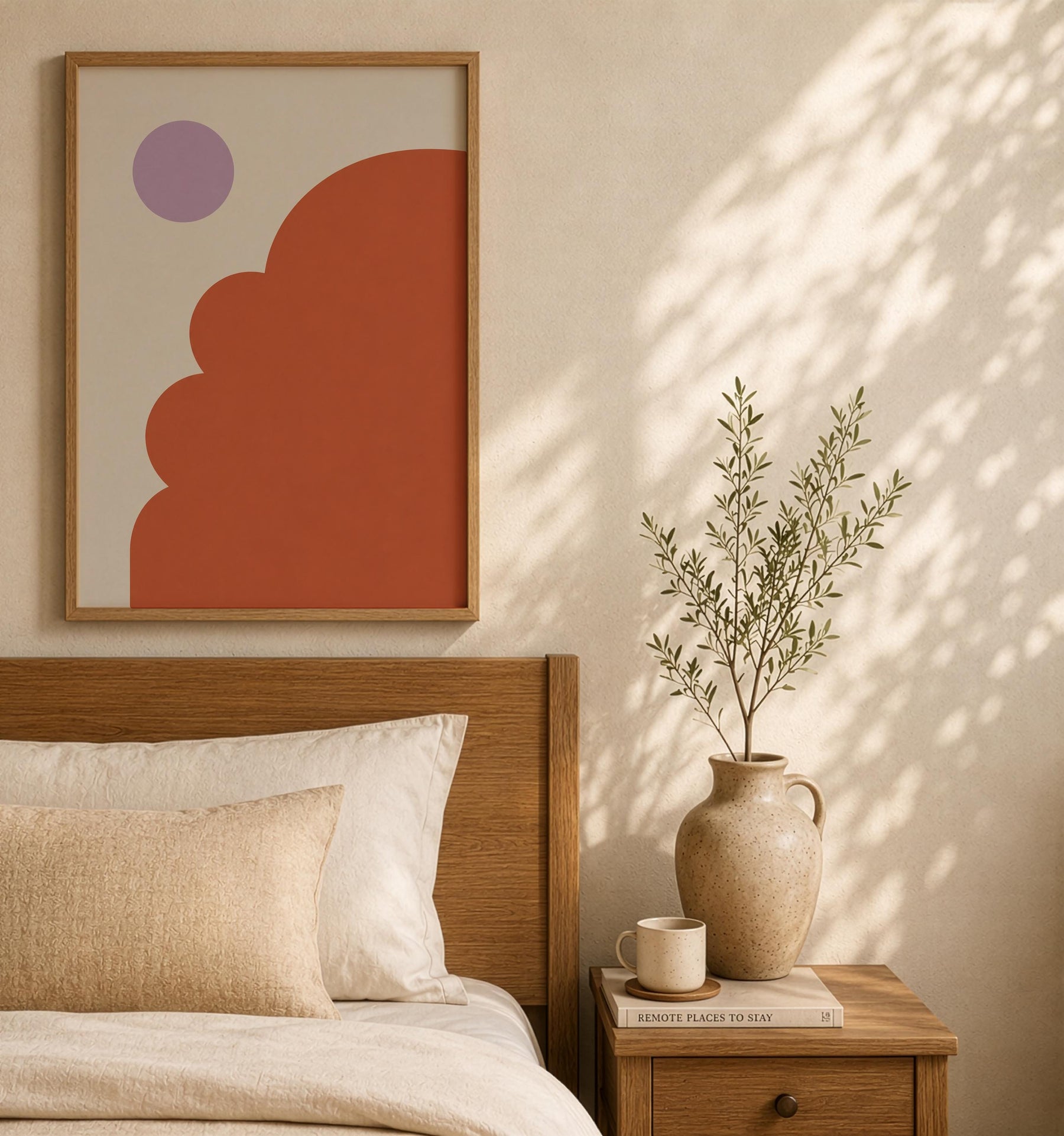 Domo Architectural Print | Terracotta Domes, Minimalist Mediterranean Wall Art | Framed or Unframed