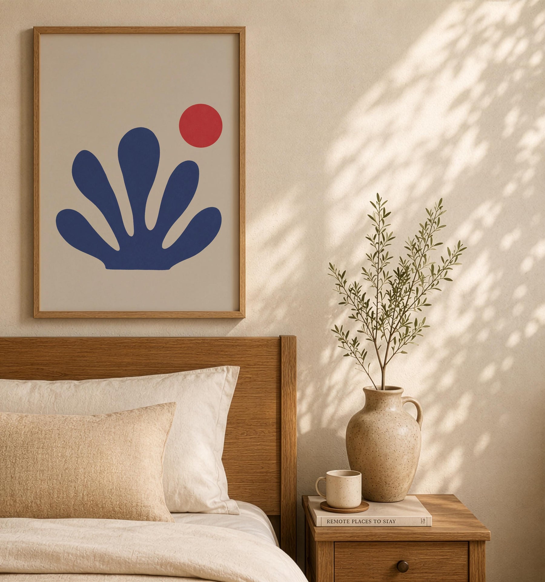 Sway Blue Coral Abstract Print | Matisse Inspired Coastal Wall Art | Framed or Unframed