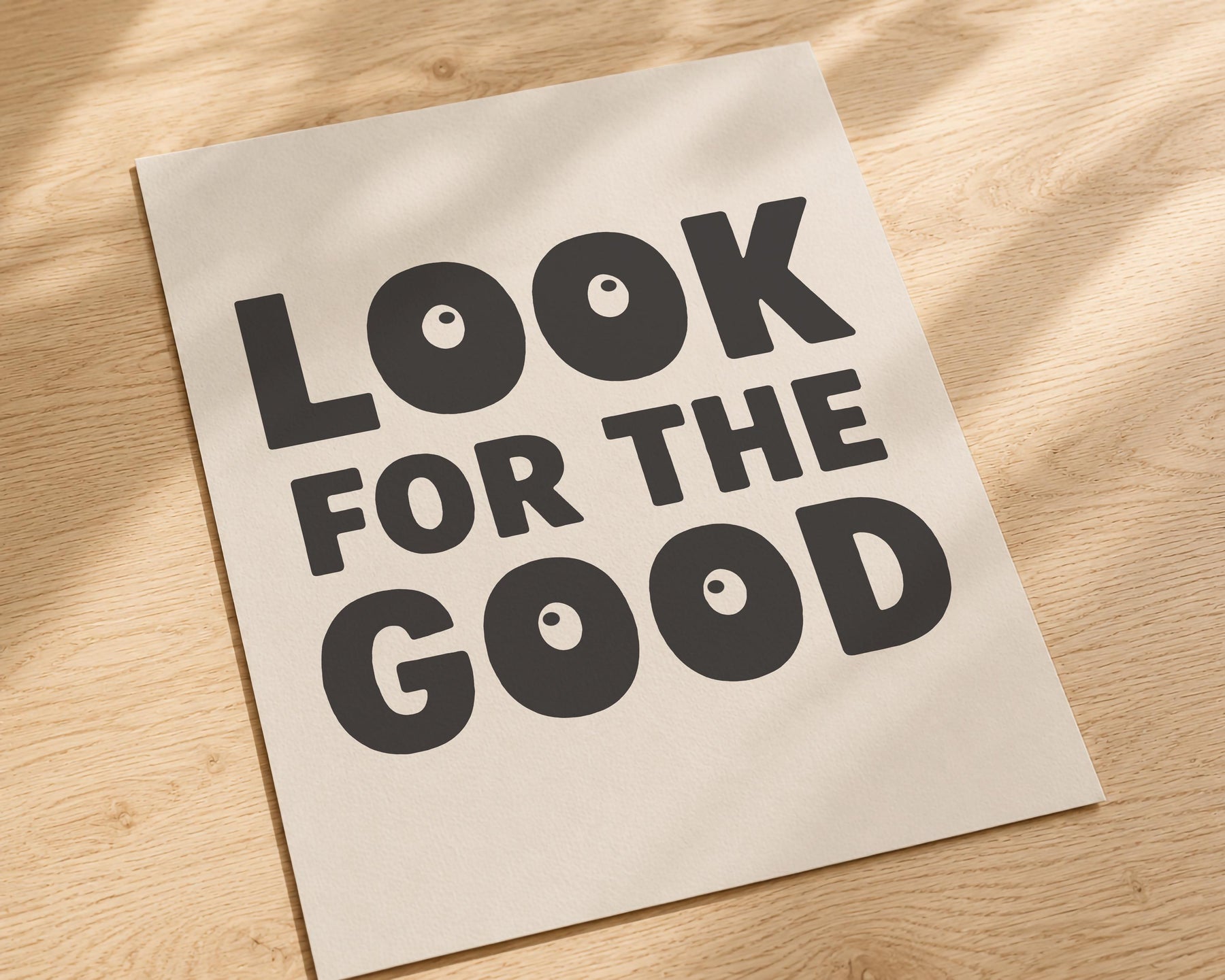 Positive Typography Print | Look For The Good | Modern Hand-Painted Wall Art | Framed or Unframed