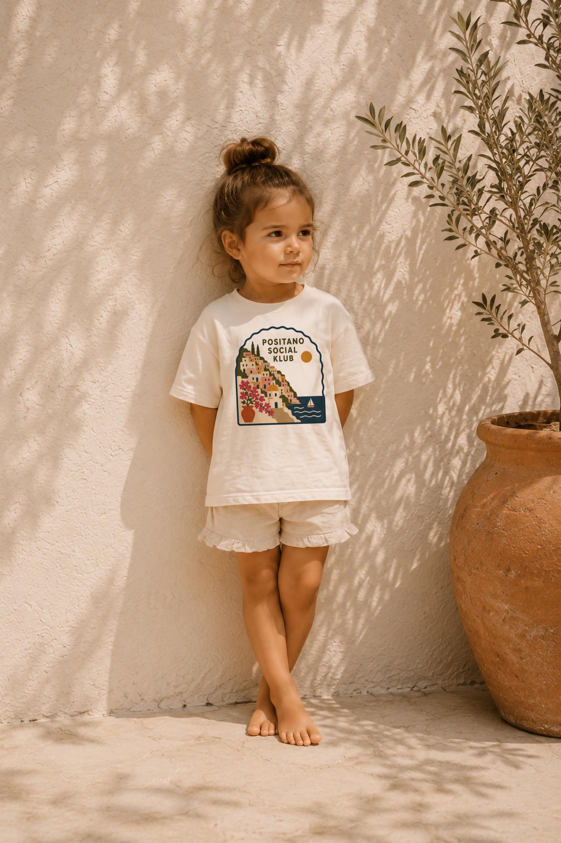 Kids Positano Social Klub T-Shirt | Organic Cotton Amalfi Coast Graphic Tee