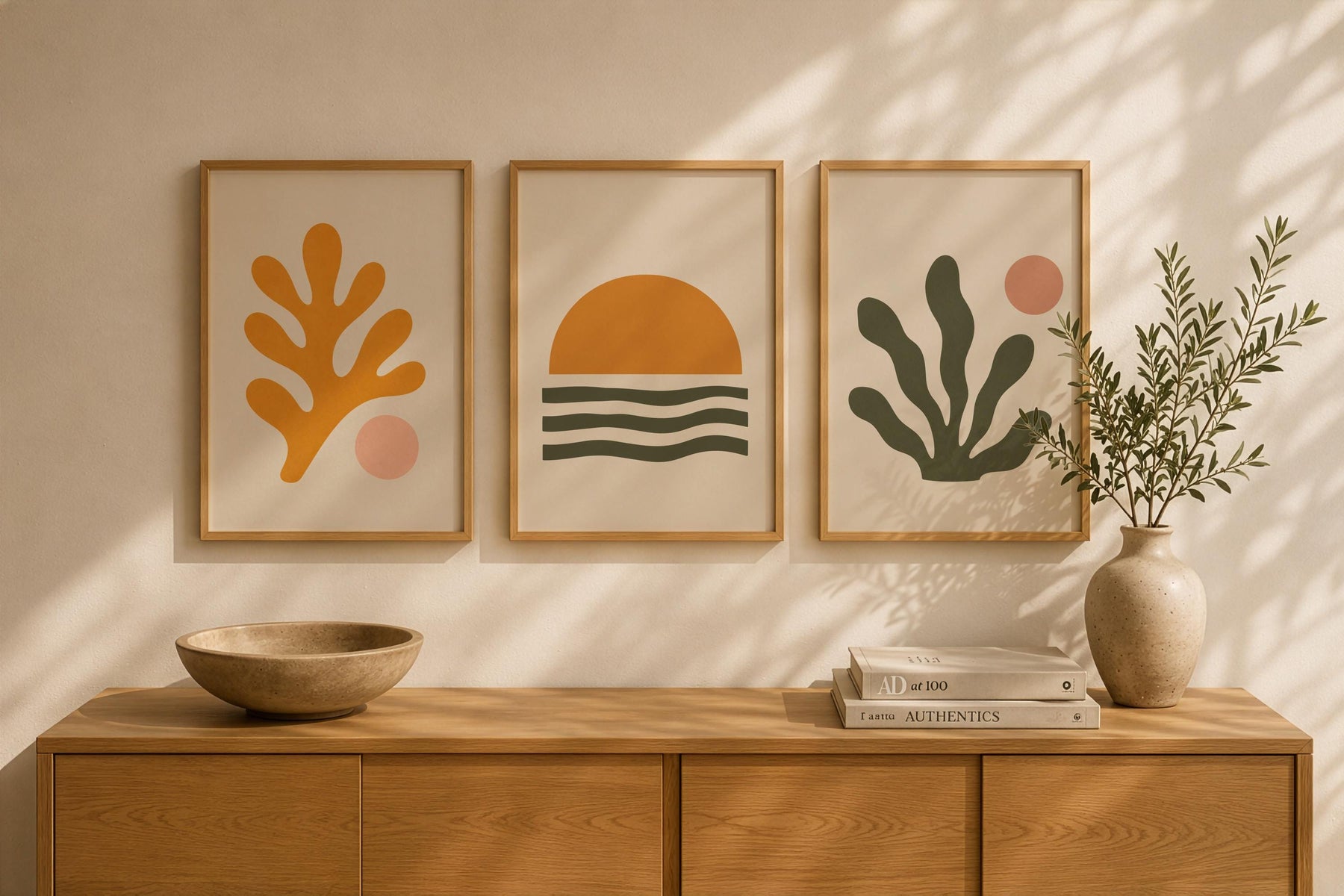 Helios Sunset Sea Print | Minimalist Coastal Abstract Wall Art | Framed or Unframed