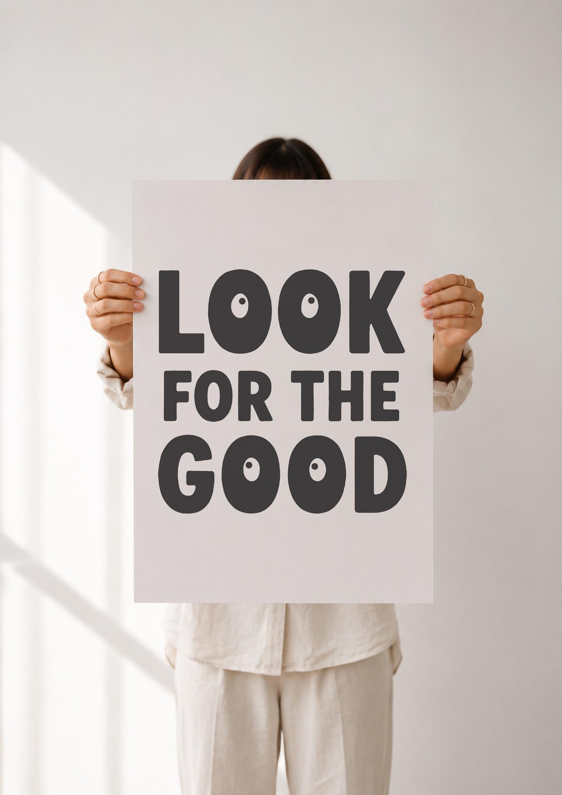 Positive Typography Print | Look For The Good | Modern Hand-Painted Wall Art | Framed or Unframed
