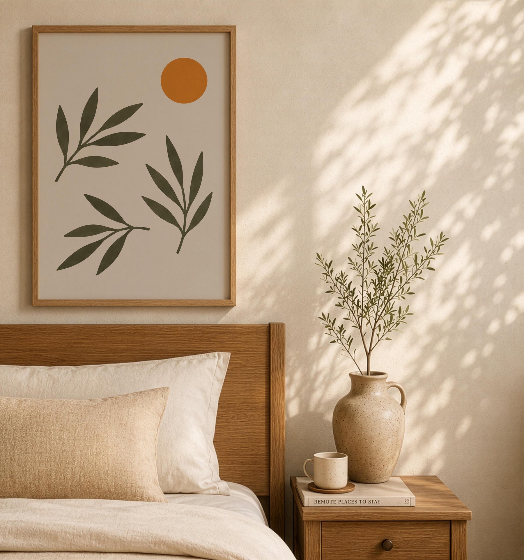 Oasis Olive Branch Print | Hand-Painted Botanical Art, Mediterranean Wall Decor | Framed or Unframed