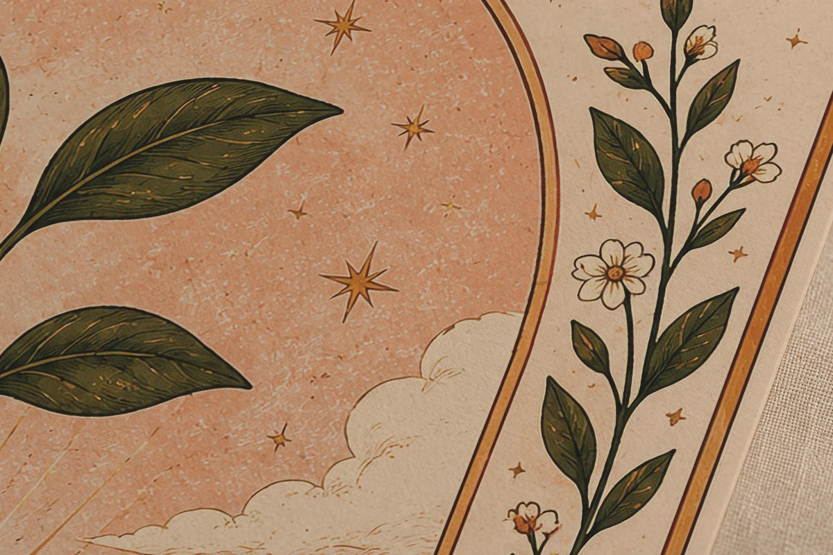 Begin Again Print | Botanical Folk Art Illustration | Framed or Unframed