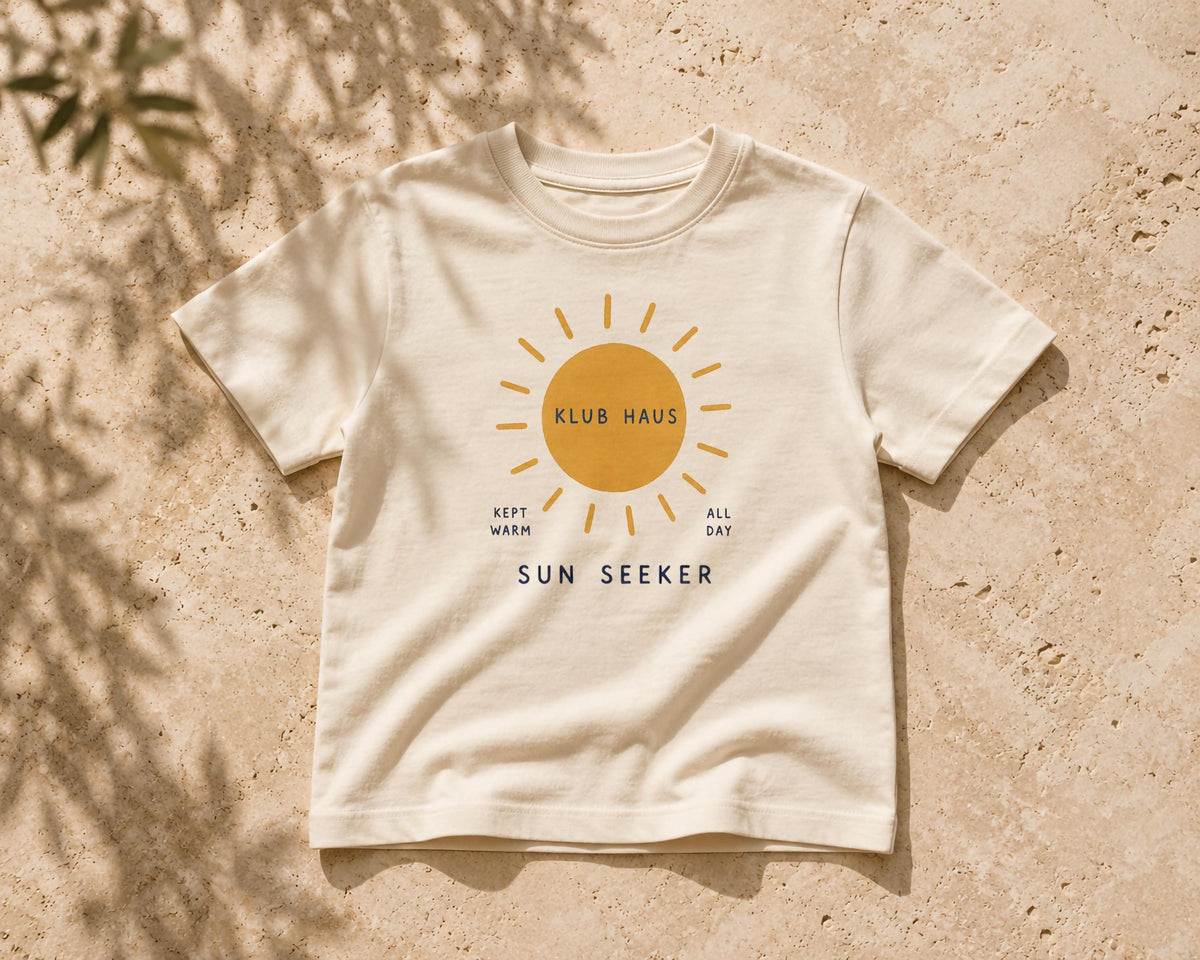 Sun Seeker Kids T-Shirt | Organic Cotton Summer Graphic Tee
