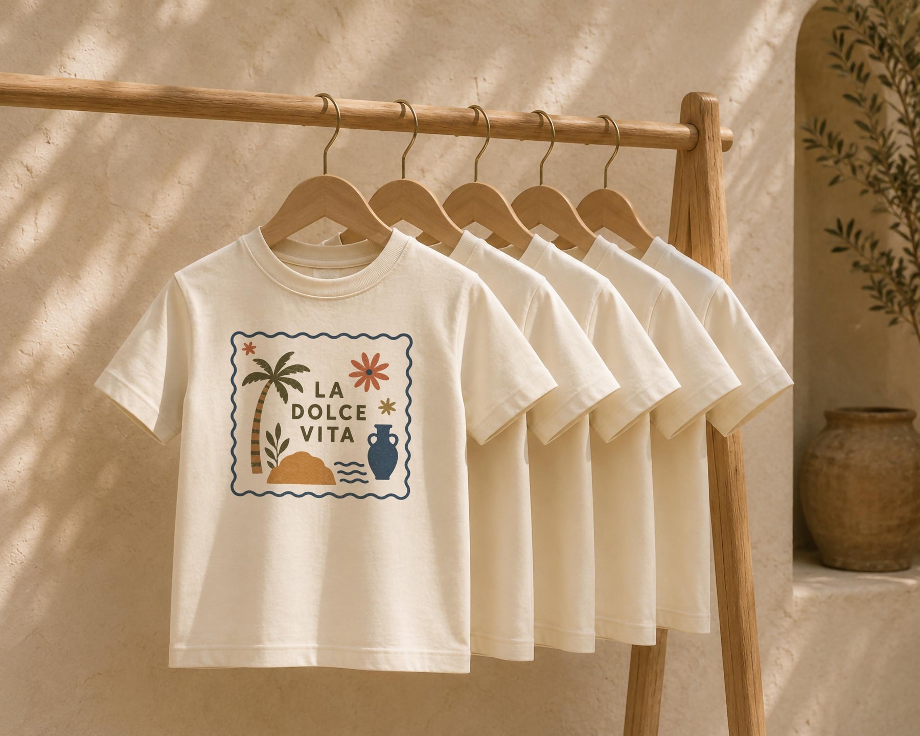 Kids Organic Cotton T-Shirt | Mediterranean La Dolce Vita Graphic Tee