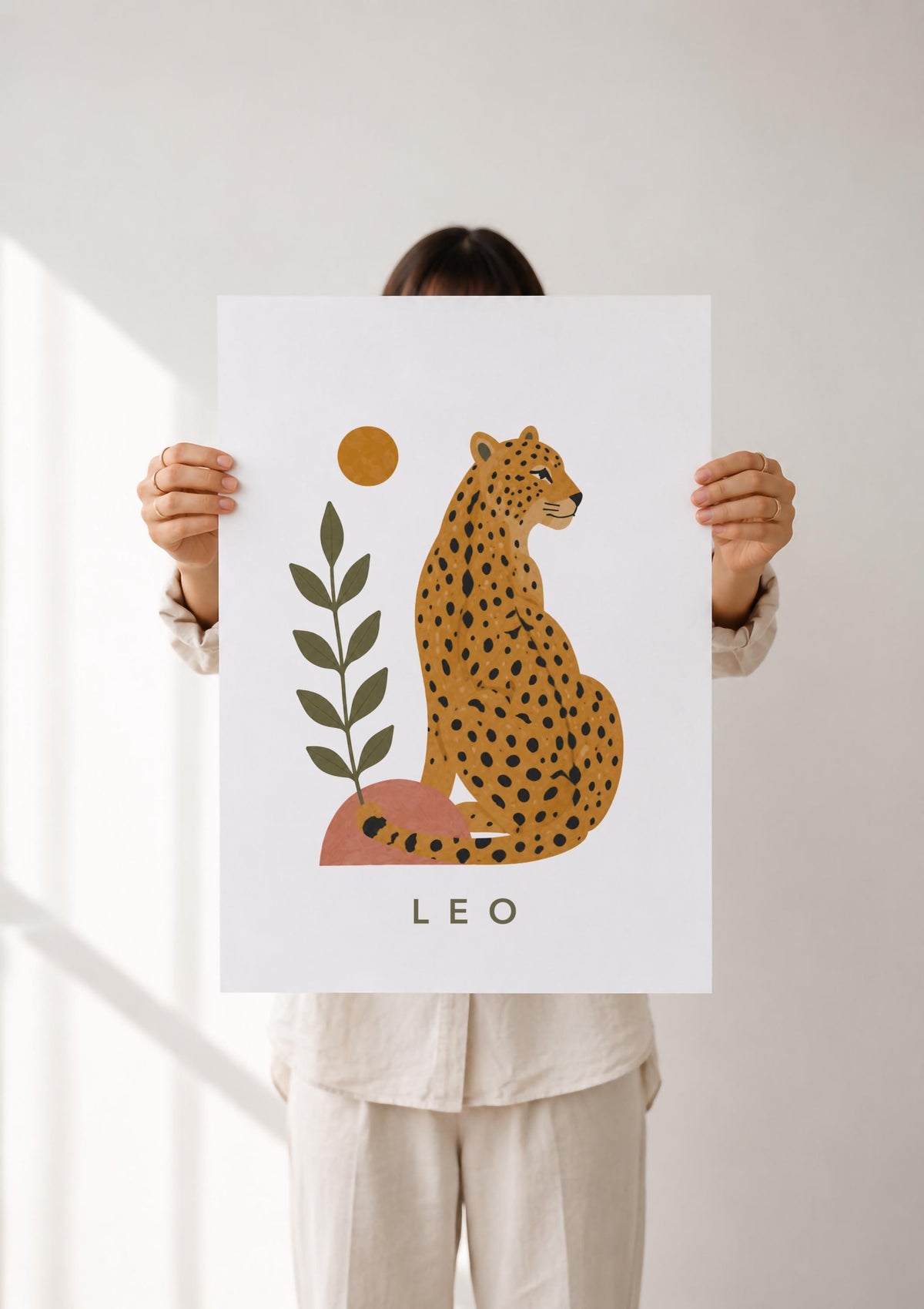Personalised Leopard Nursery Print | Safari Jungle Animal Illustrated Wall Art | Framed or Unframed