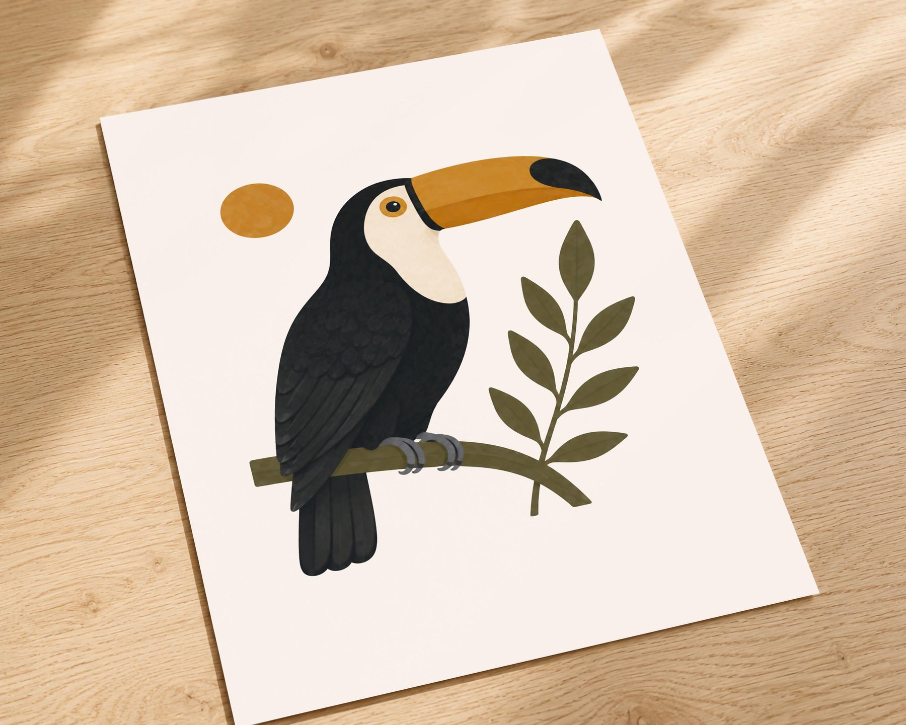 Personalised Toucan Nursery Print, Modern Playroom Tropical Bird Wall Art, Framed or Unframed Poster