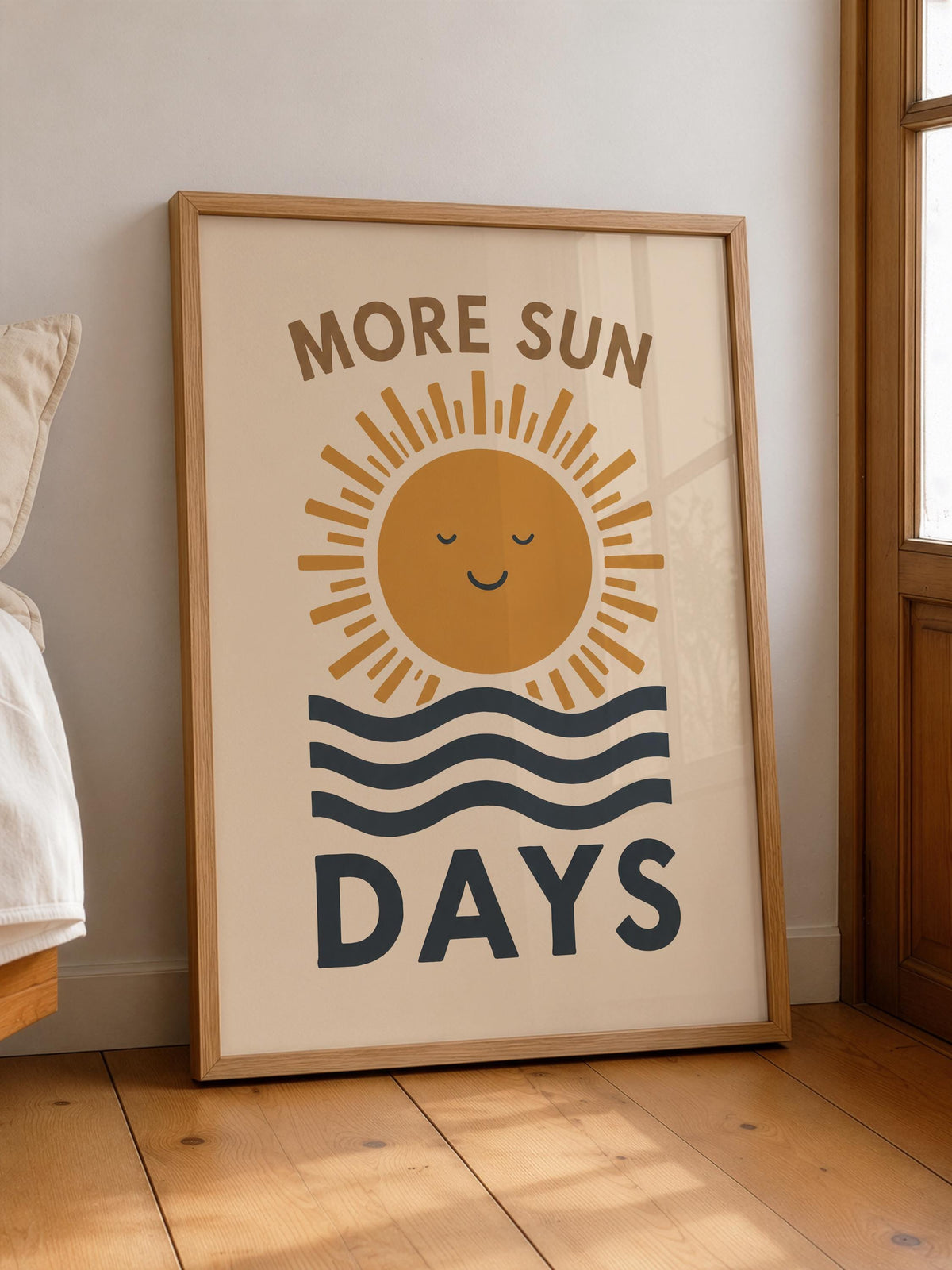 More Sun Days Print | Coastal Summer Beach House Wall Art | Framed or Unframed