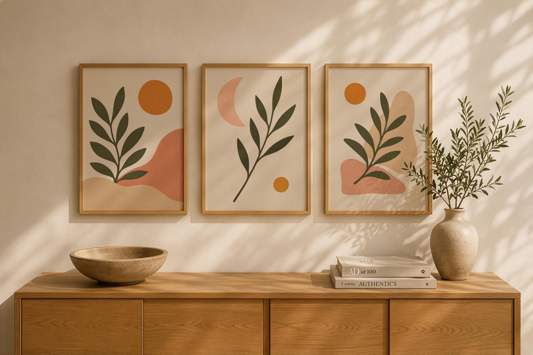 Sierra Botanical Print | Minimalist Desert Hills Wall Art, Neutral Room Decor | Framed or Unframed