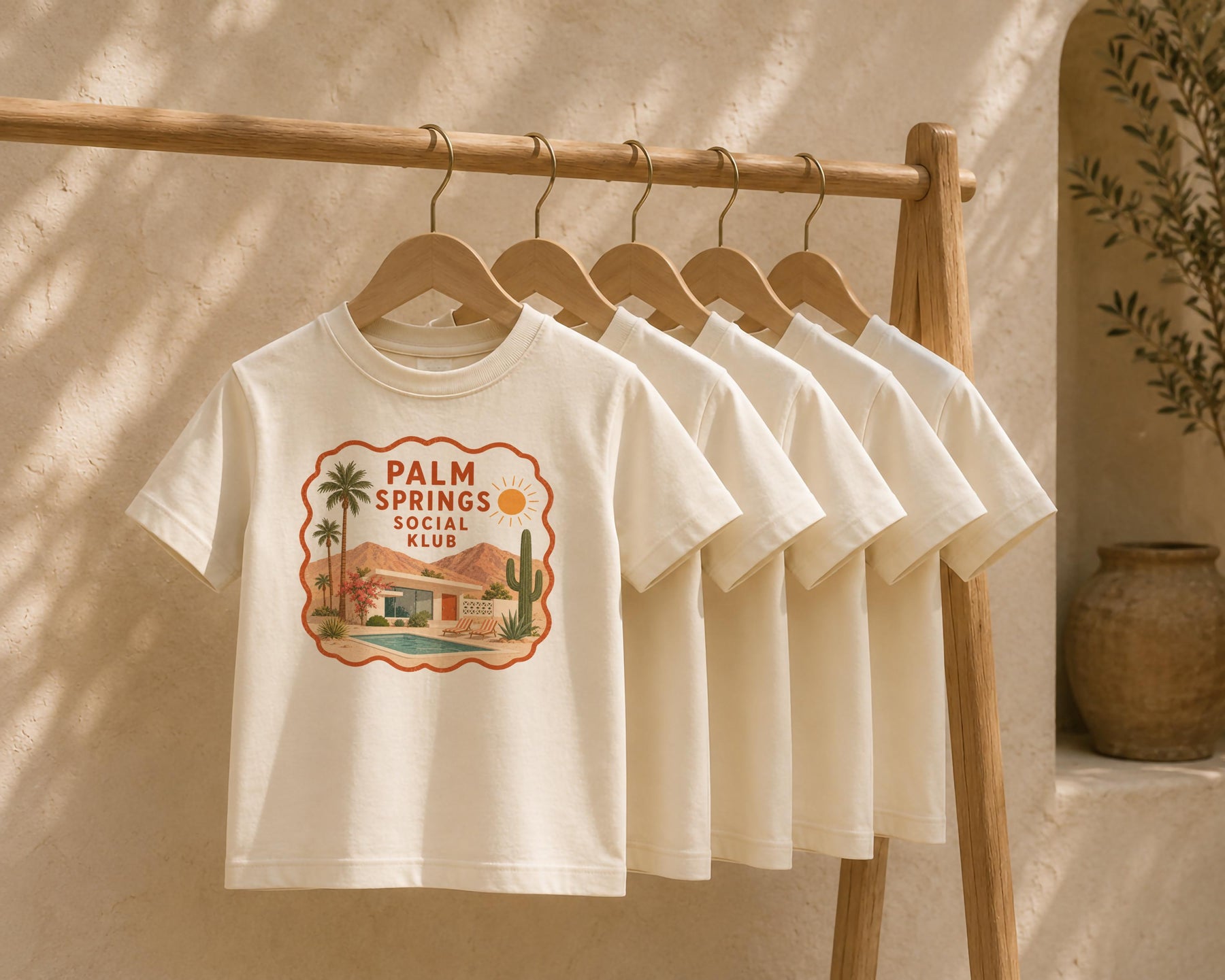 Palm Springs Social Klub Kids T-Shirt | Organic Cotton Retro Midcentury Graphic Tee