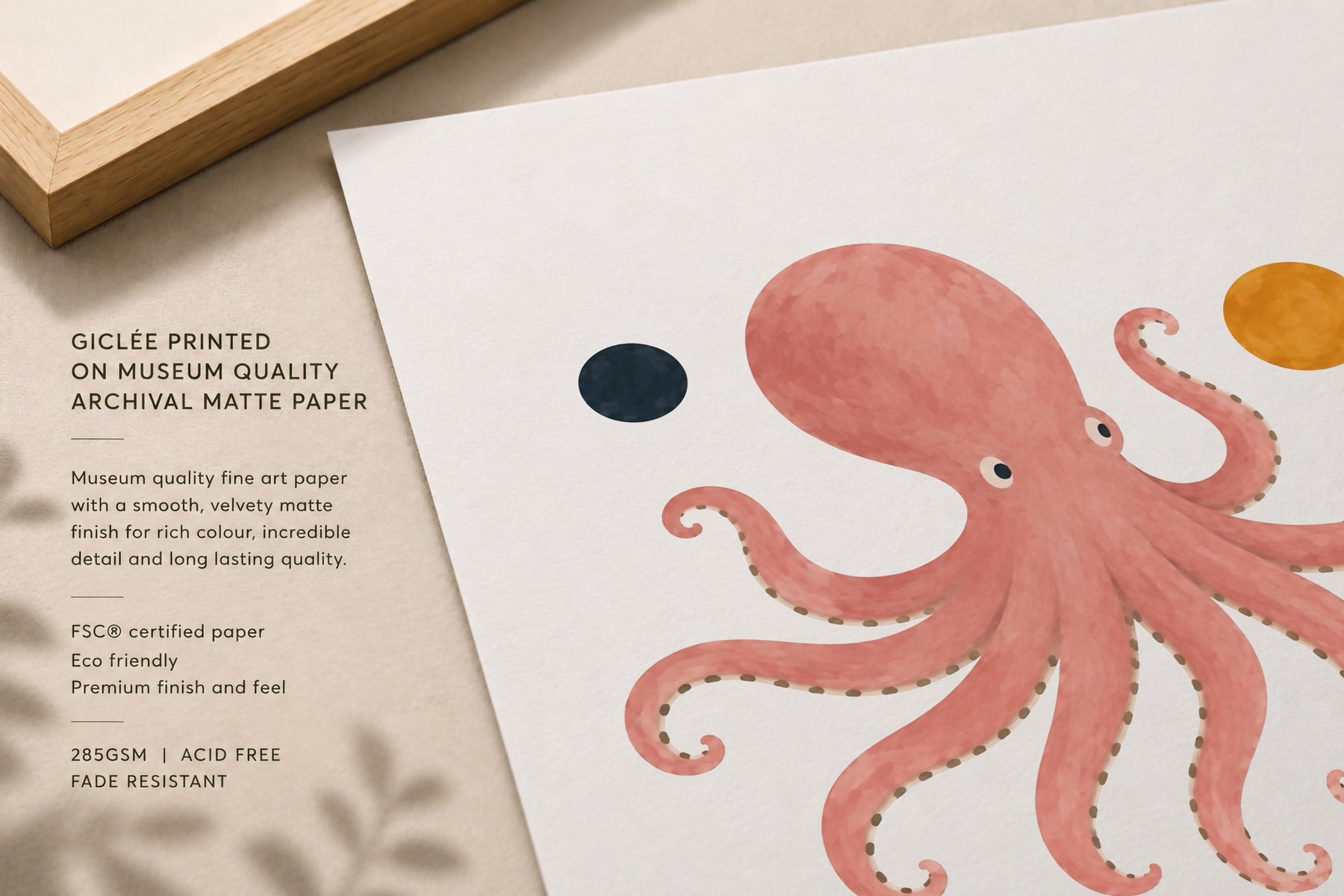 Personalised Octopus Nursery Print | Sea Life Animal Illustrated Wall Art | Framed or Unframed