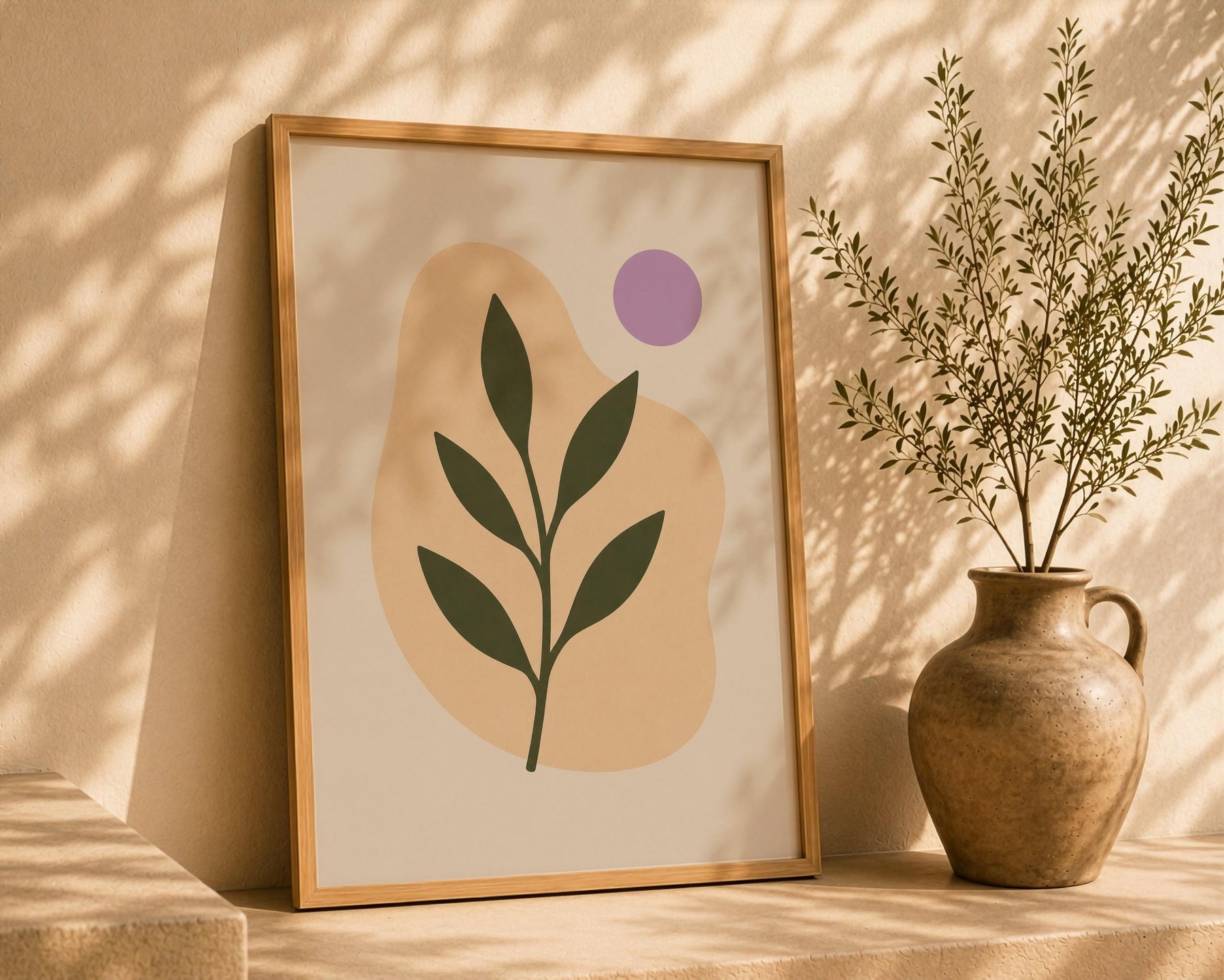 Botanica Abstract Leaf Print | Botanical Organic Modern Wall Art | Framed or Unframed