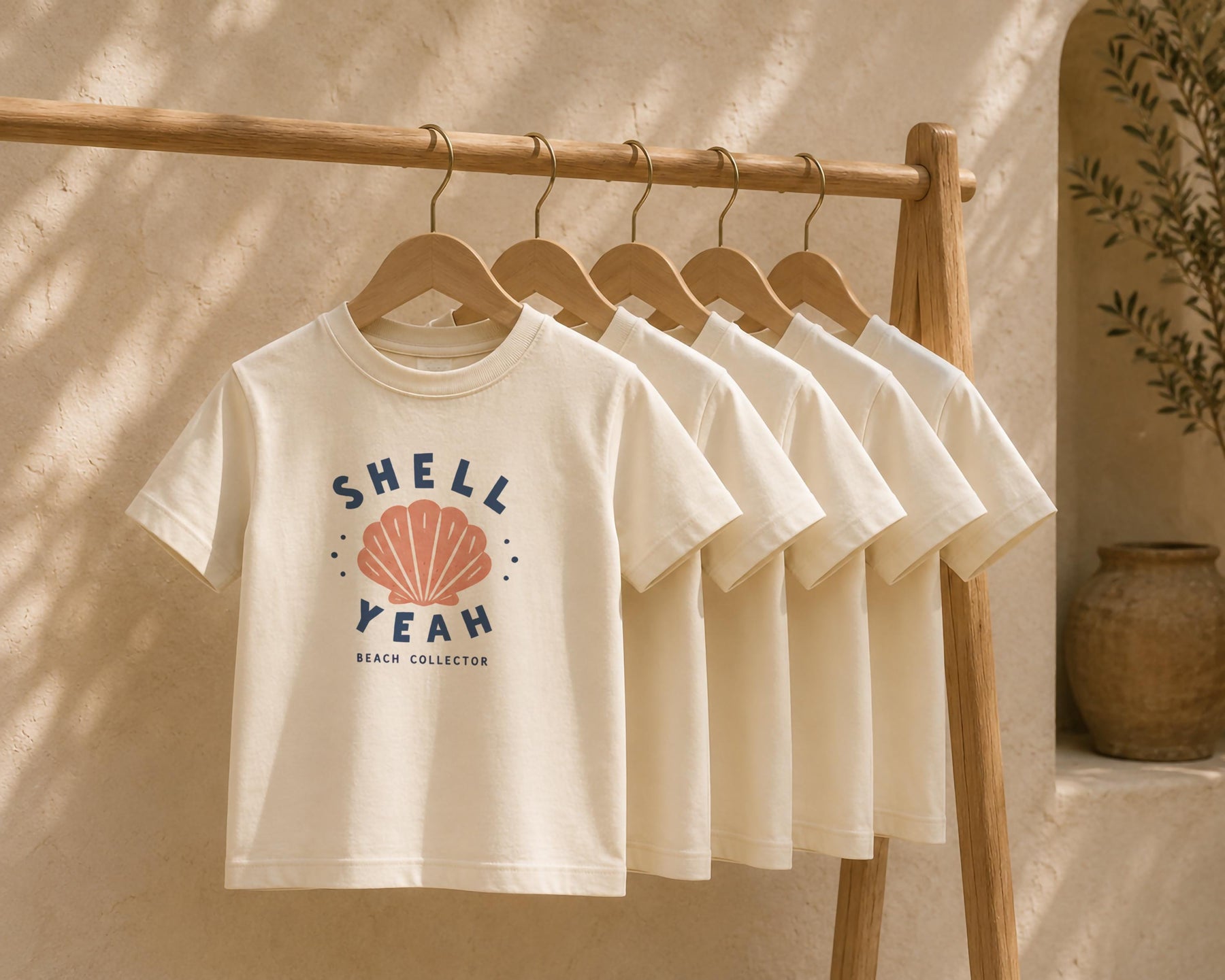 Shell Yeah Kids T-Shirt - Organic Cotton Children’s Beach Graphic Tee, Seaside Summer Kids Clothing