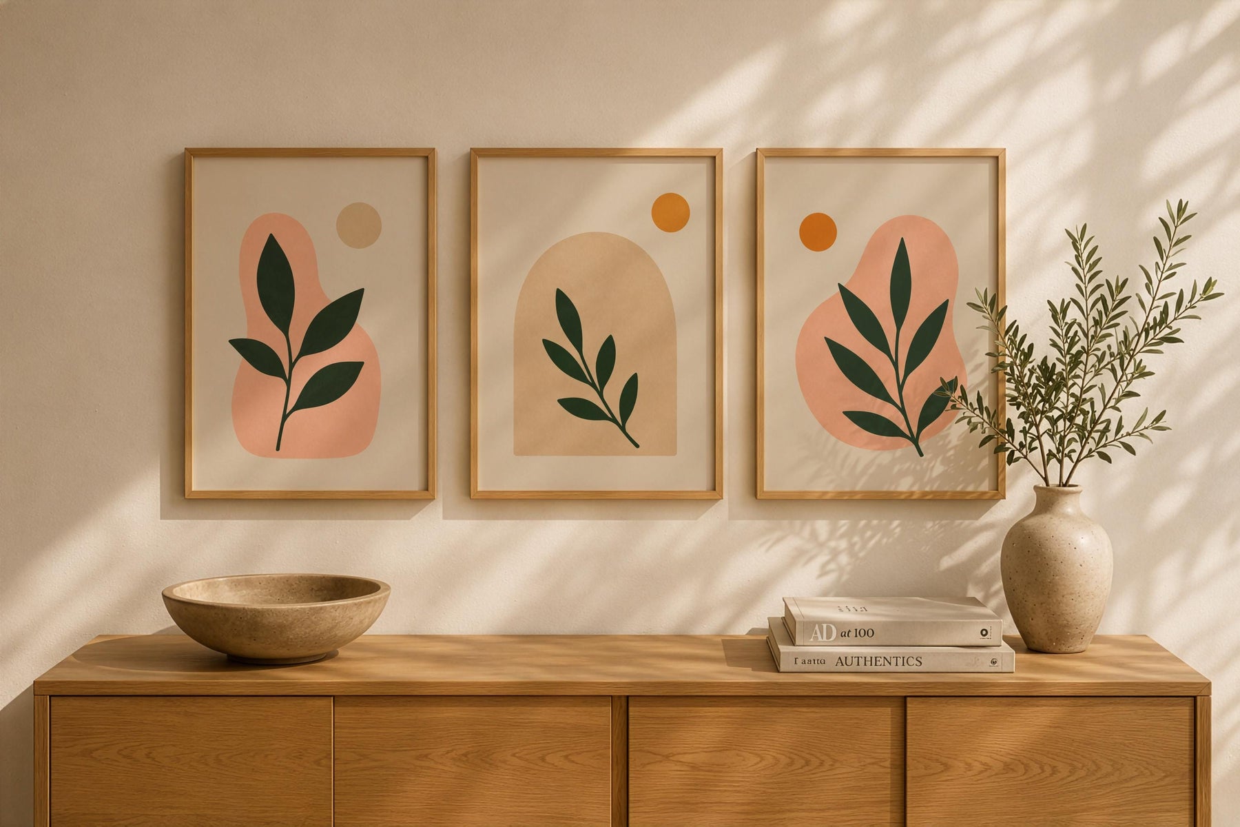 Botanical Print | Luma Abstract Wall Art, Contemporary Neutral Decor | Framed or Unframed