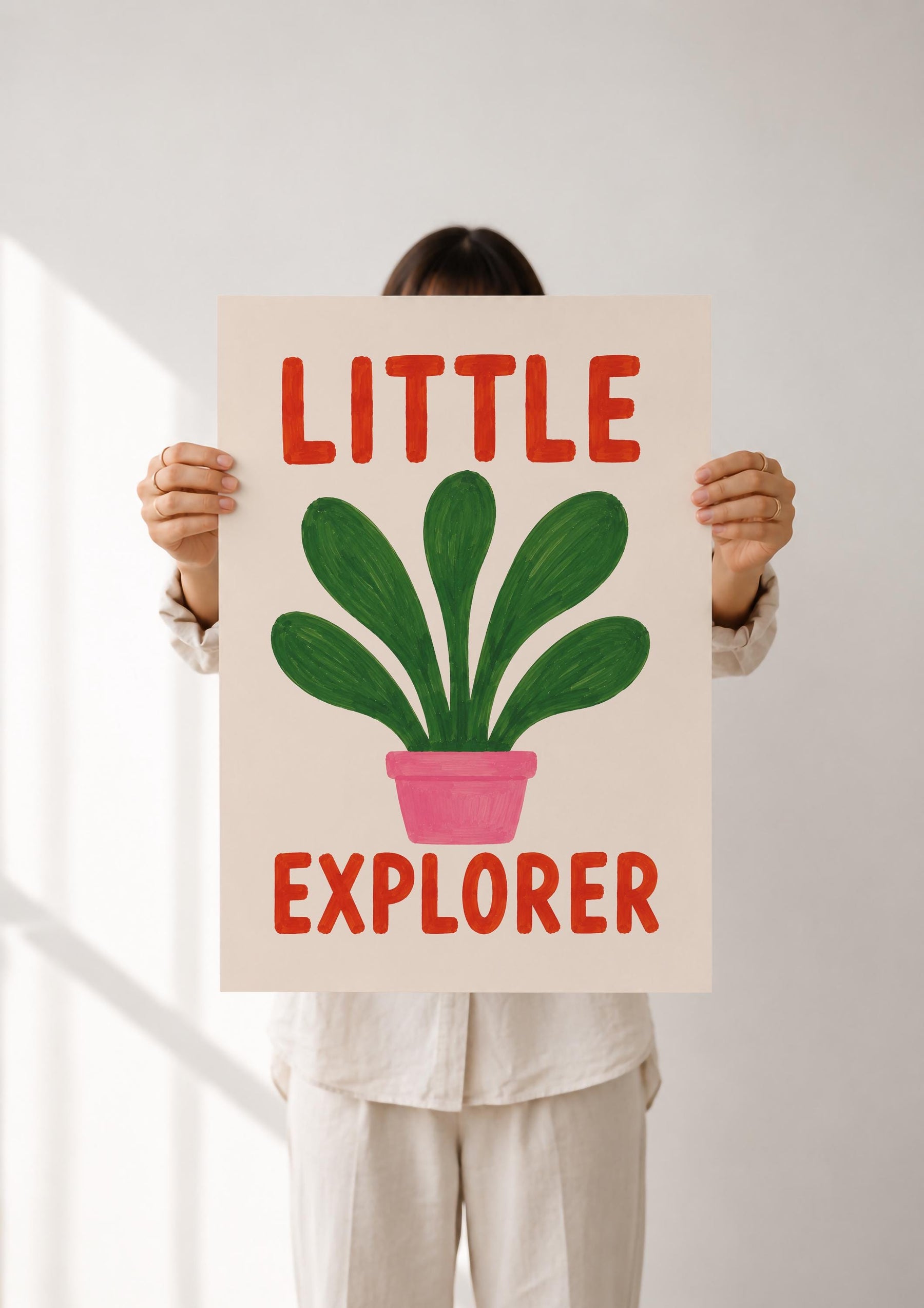 Little Explorer Print | Hand-Painted Botanical Nursery Wall Art, Kids Room Decor | Framed or Unframed
