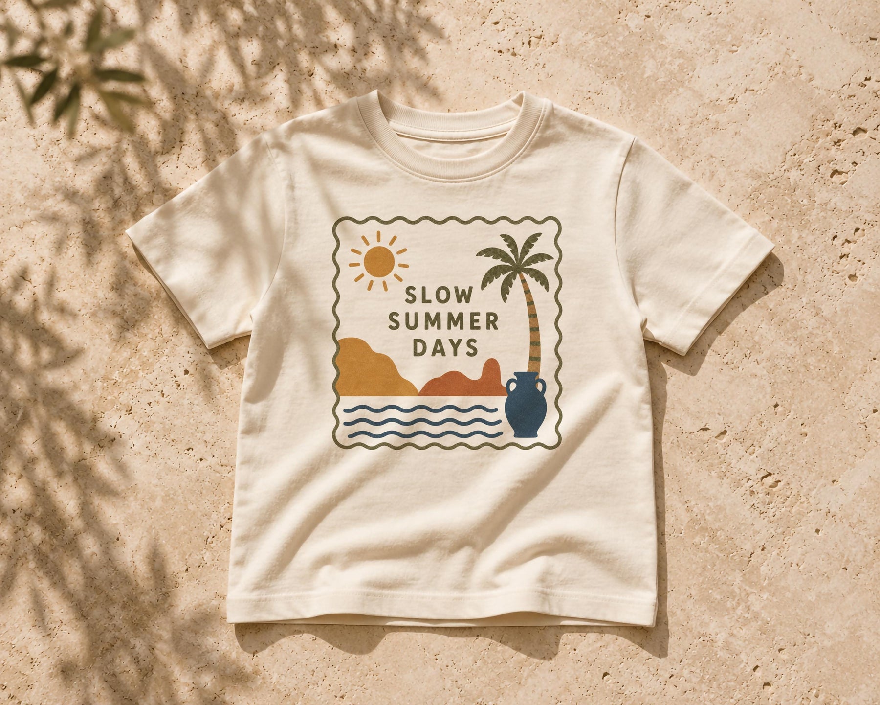 Kids Organic Cotton T-Shirt | Mediterranean Summer Graphic Tee