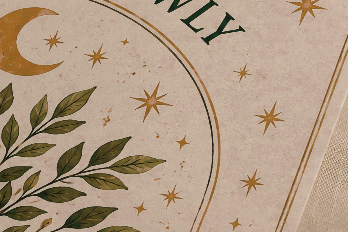 Grow Slowly Olive Tree Botanical Print | Inspirational Celestial Folk Nursery Wall Art | Framed or Unframed