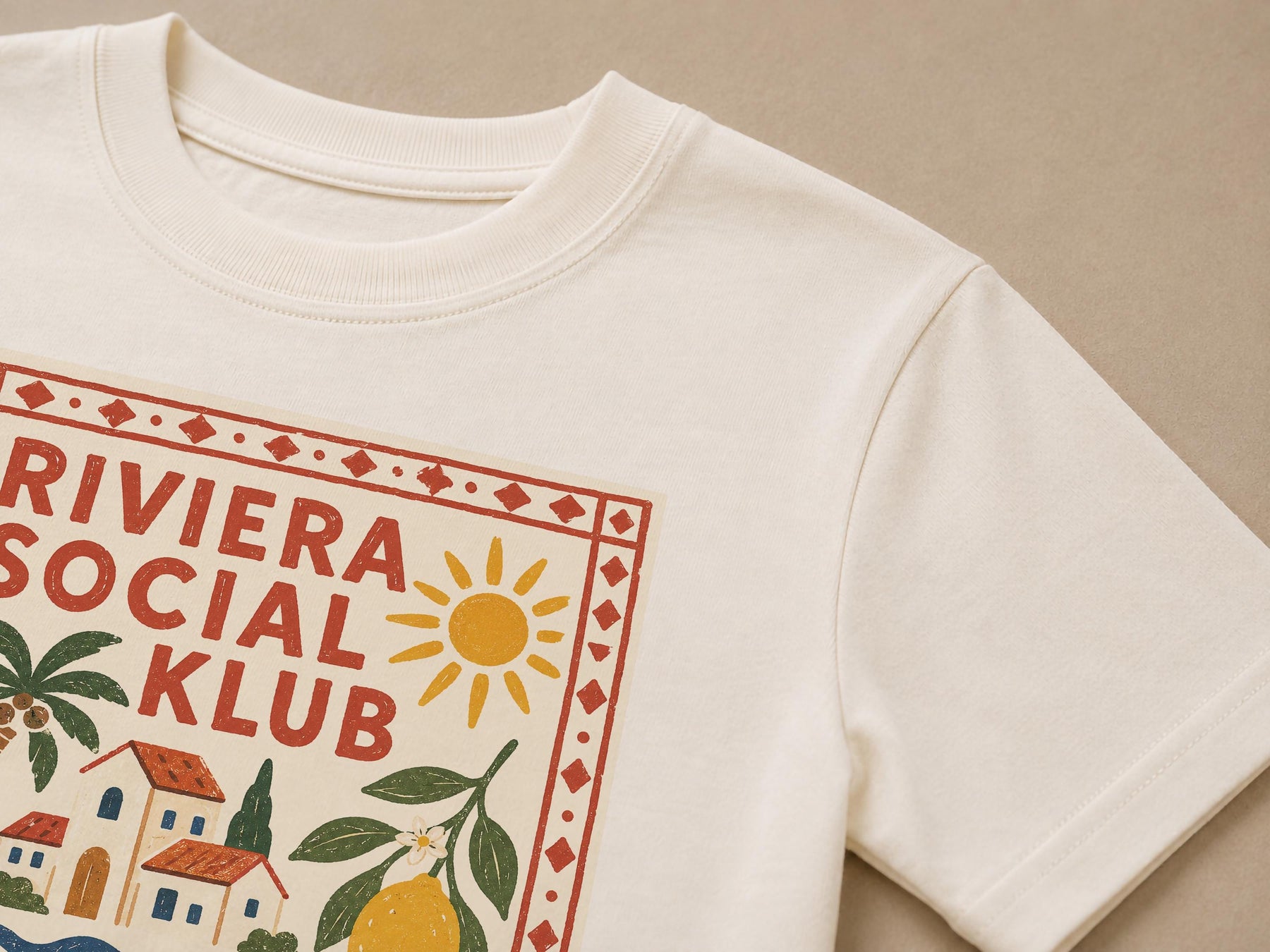 Kids Organic Cotton T-Shirt | Mediterranean Graphic Tee, Coastal Summer Clothing
