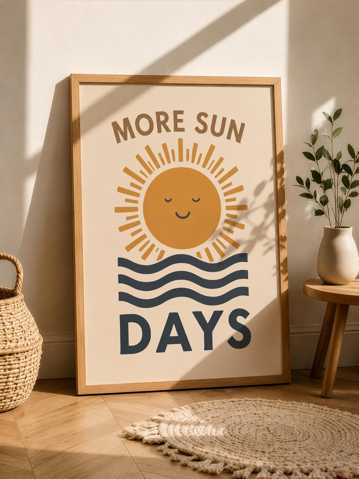 More Sun Days Print | Coastal Summer Beach House Wall Art | Framed or Unframed