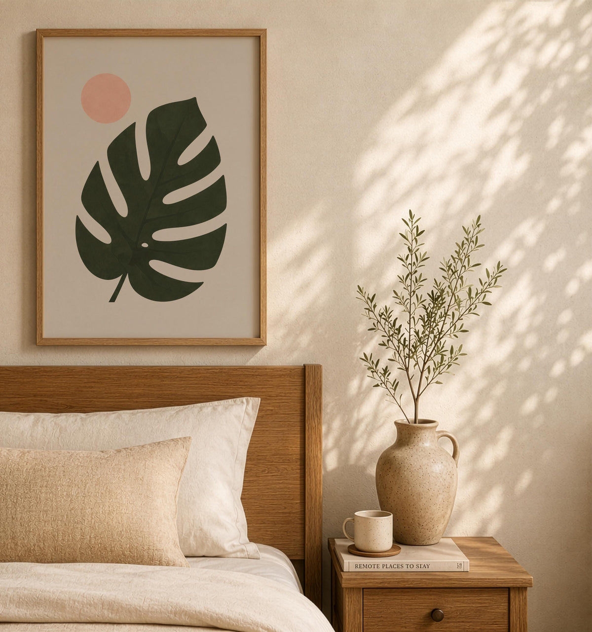 Ombré Monstera Leaf Print | Botanical Wall Art, Organic Modern Decor | Framed or Unframed