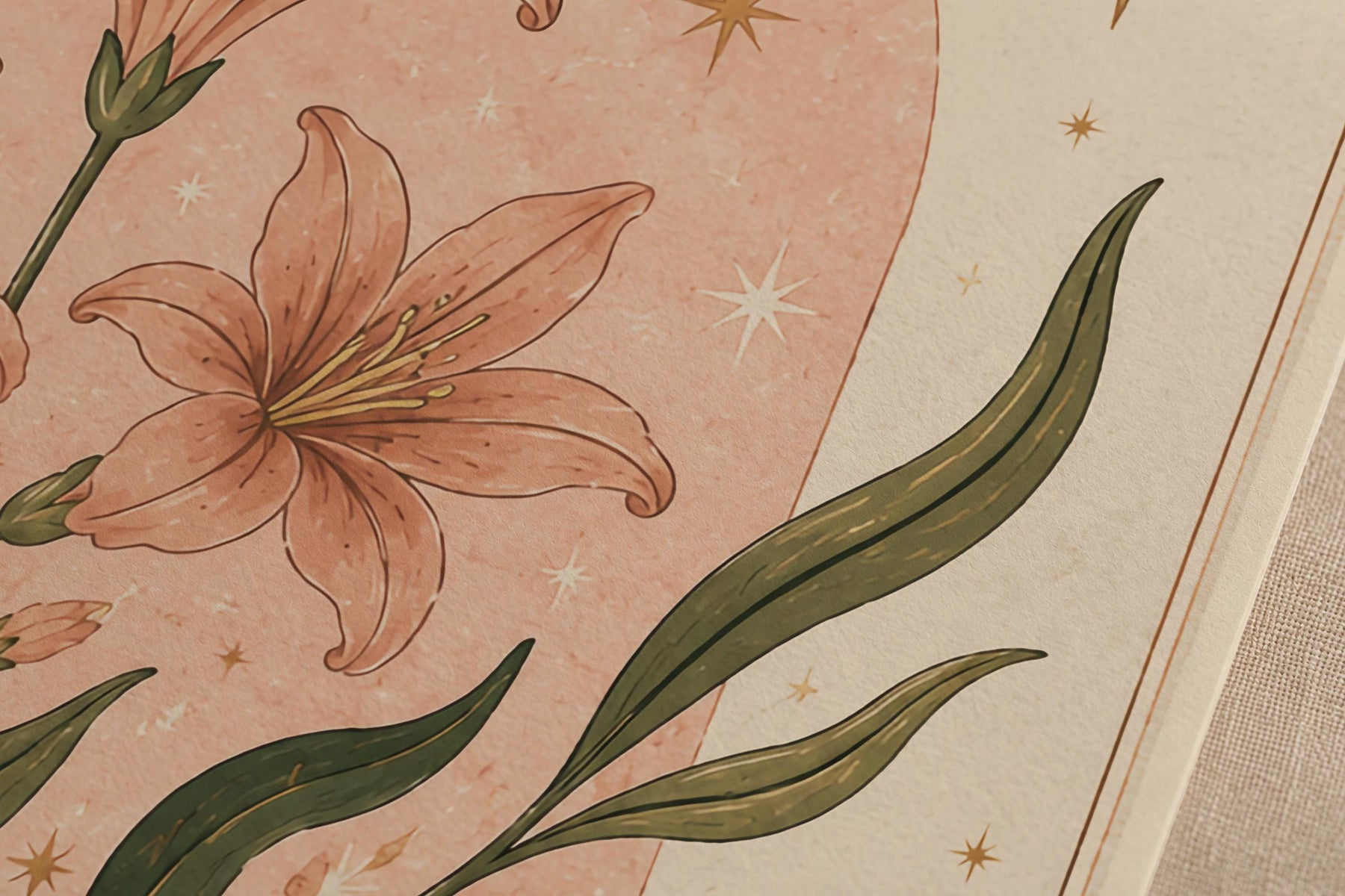 In Bloom Print | Inspirational Floral Nursery Wall Art, Celestial Folk Art, Framed or Unframed