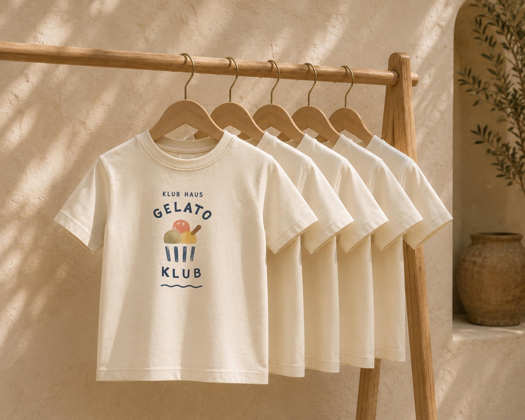 Organic Cotton Kids Ice Cream T-Shirt | Hand-Painted Design Summer Gelato Tee