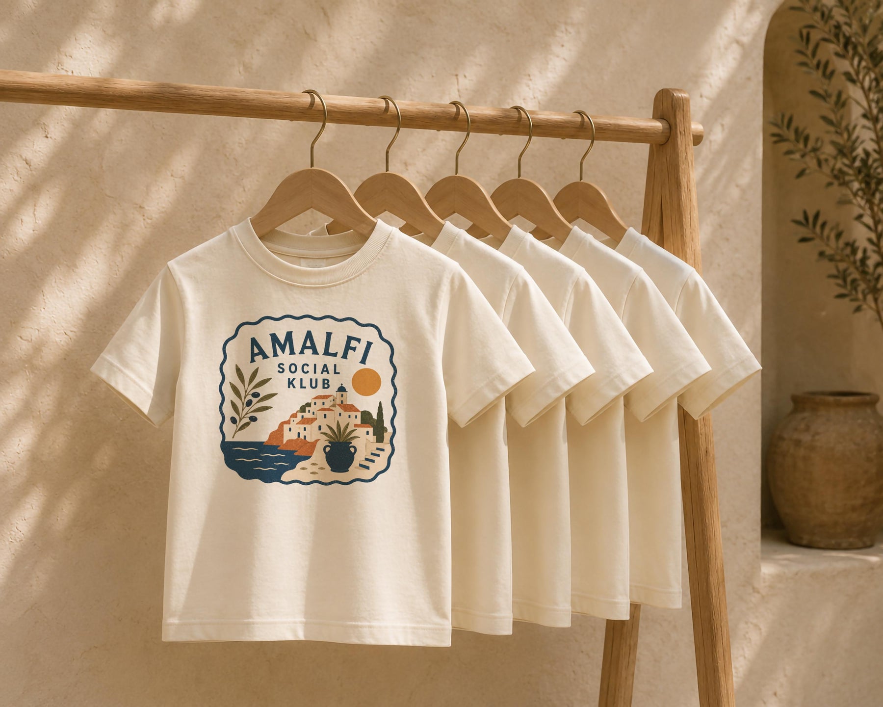 Kids Organic Cotton T-Shirt | Amalfi Coast Graphic Tee, Summer Holiday Shirt