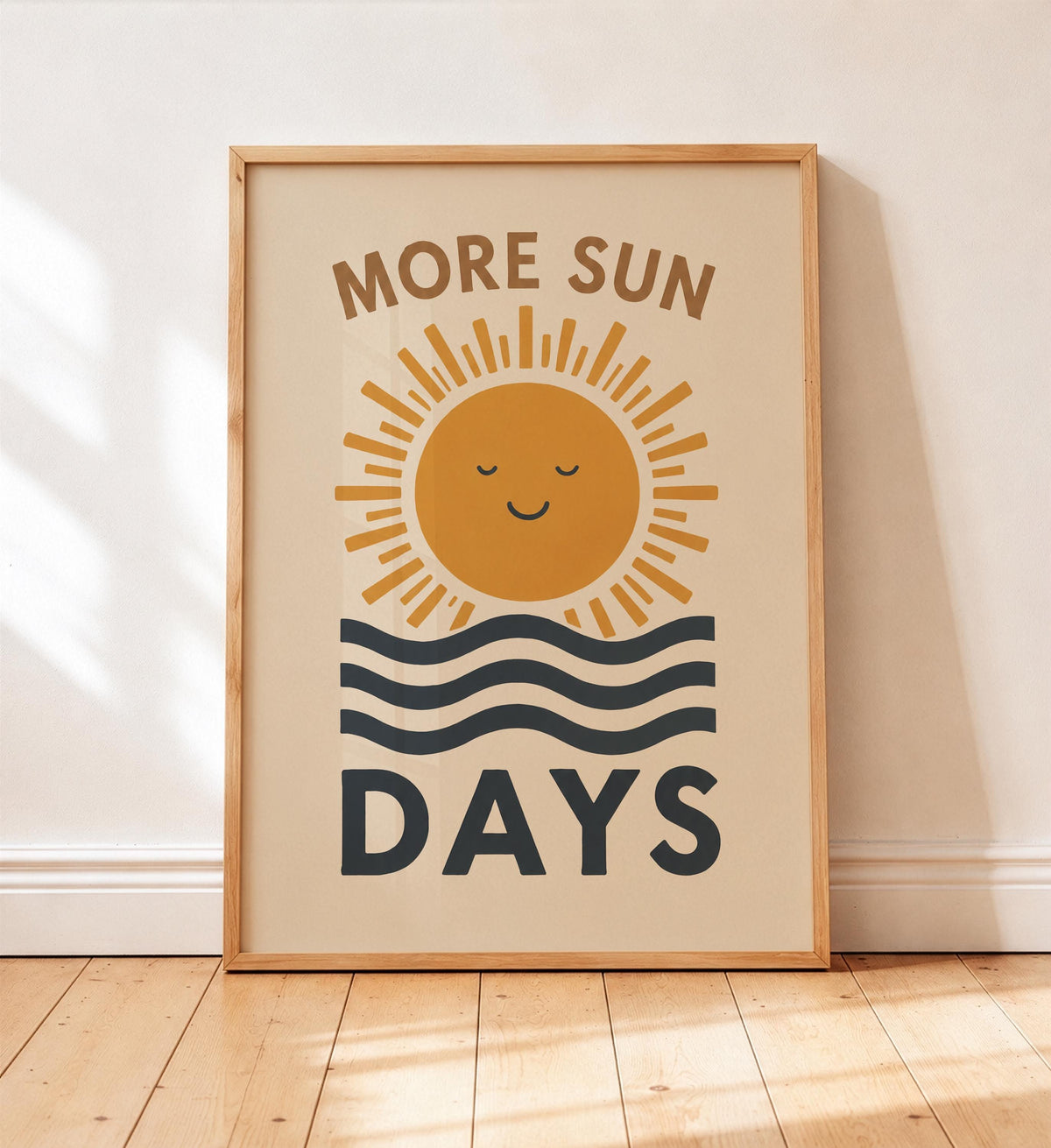 More Sun Days Print | Coastal Summer Beach House Wall Art | Framed or Unframed